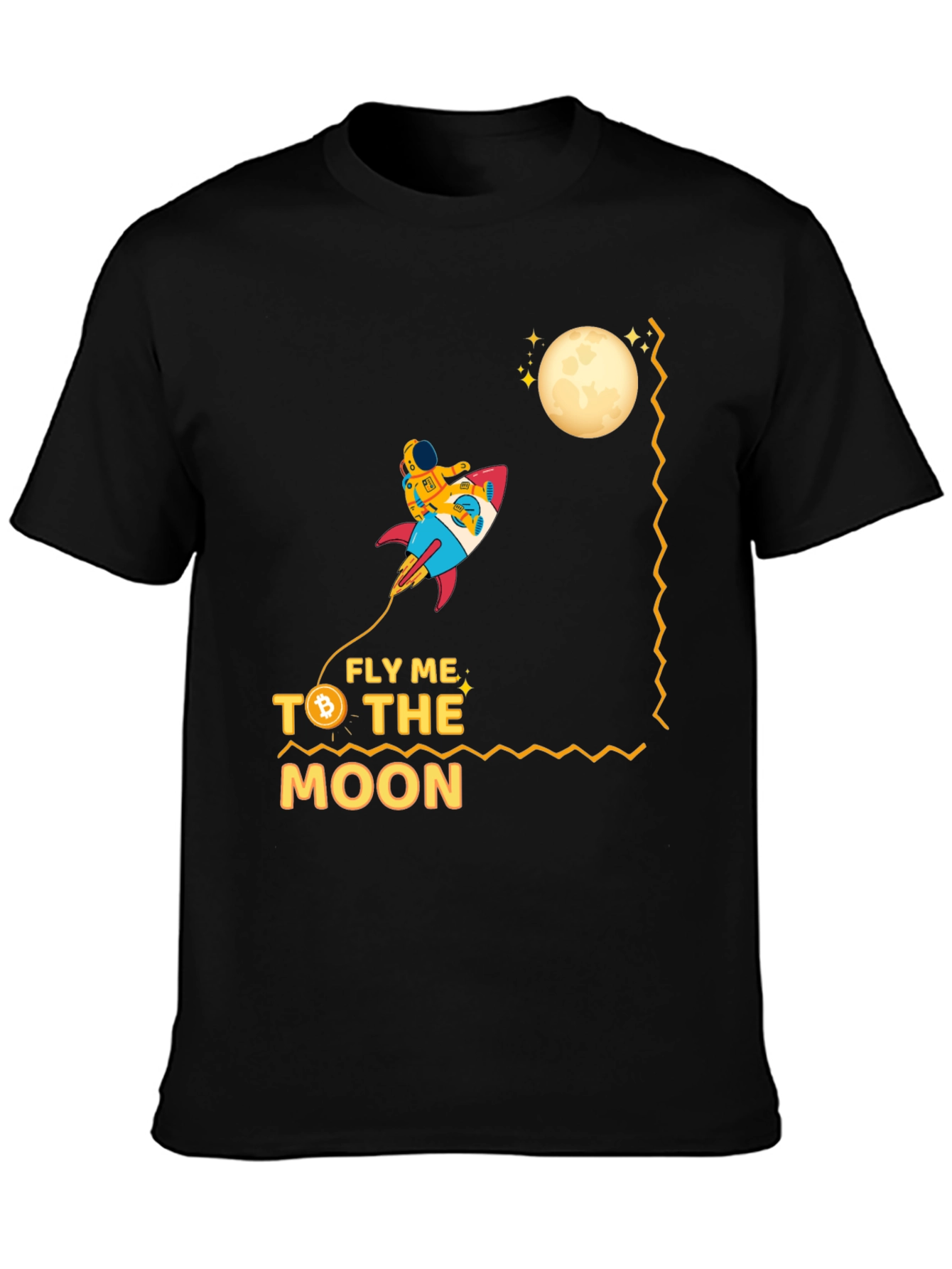 Fly Me to the Moon Bitcoin Graphic T-Shirt
