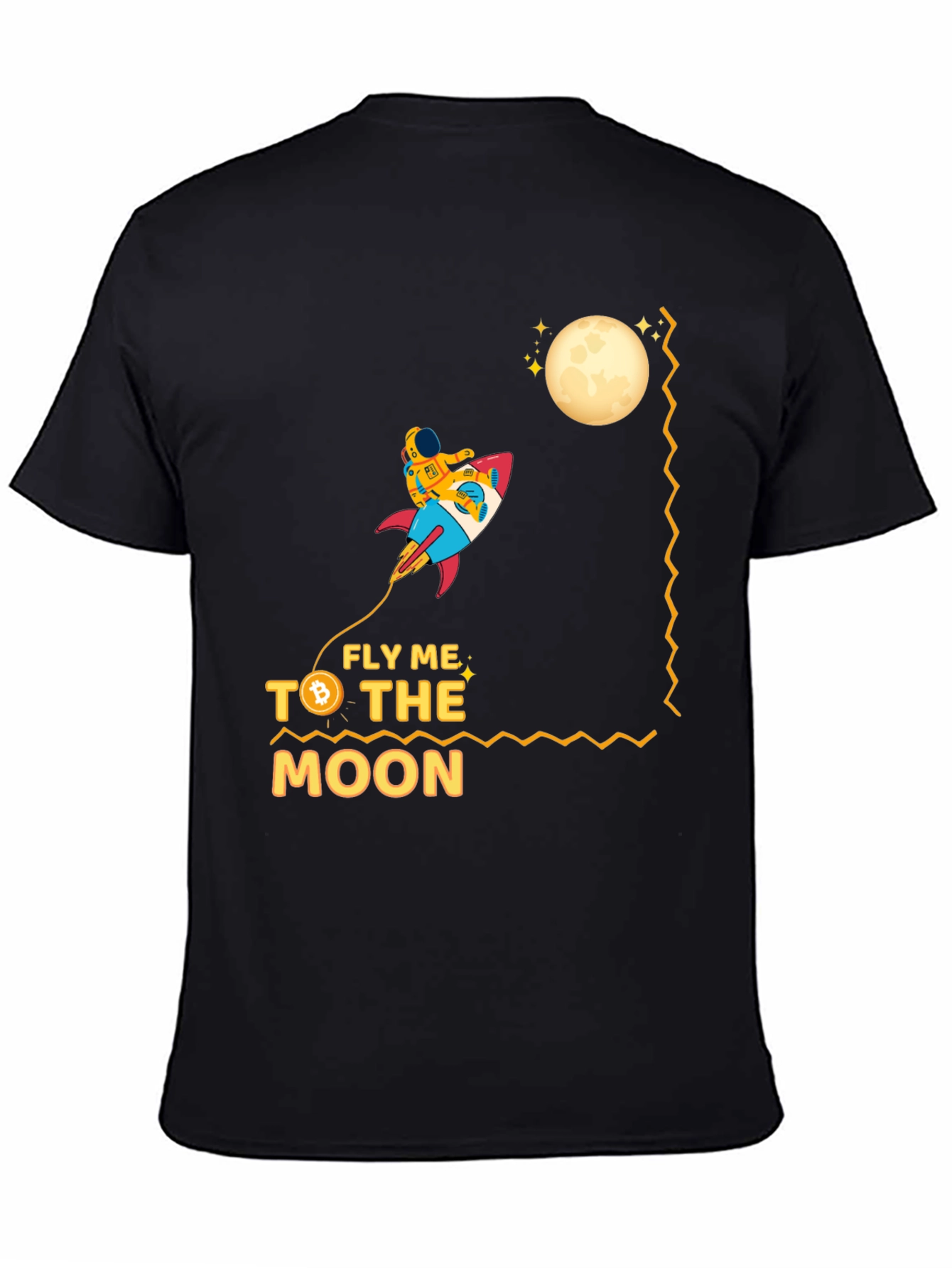 Fly Me to the Moon Bitcoin Graphic T-Shirt