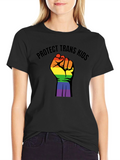 Protect Trans Kids Rainbow Fist T-Shirt