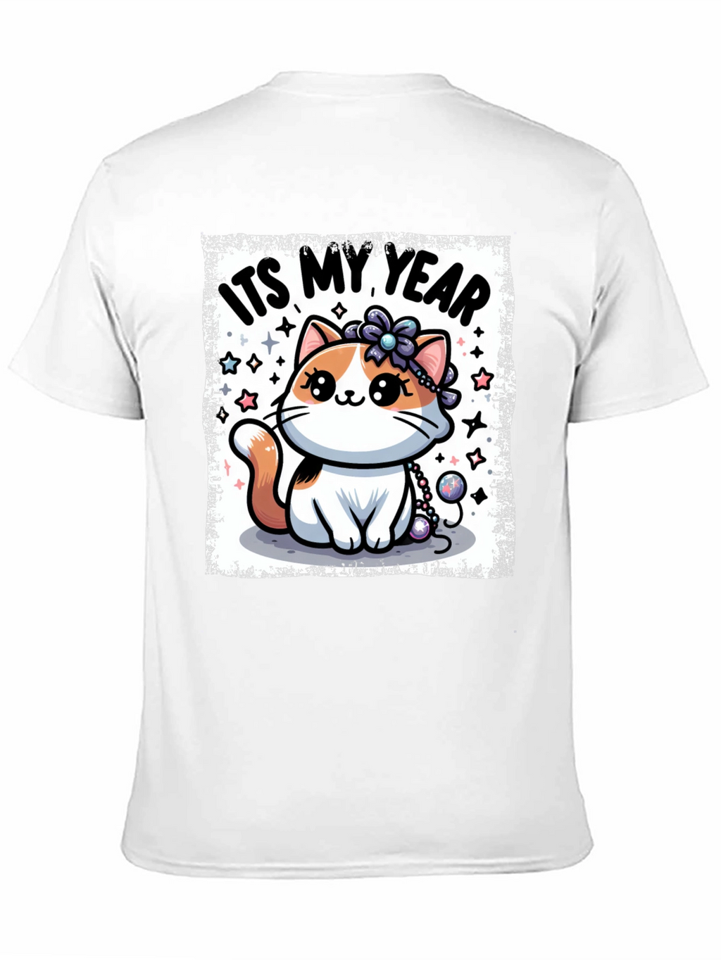 Cute Kitten Its My Year Black T-Shirt