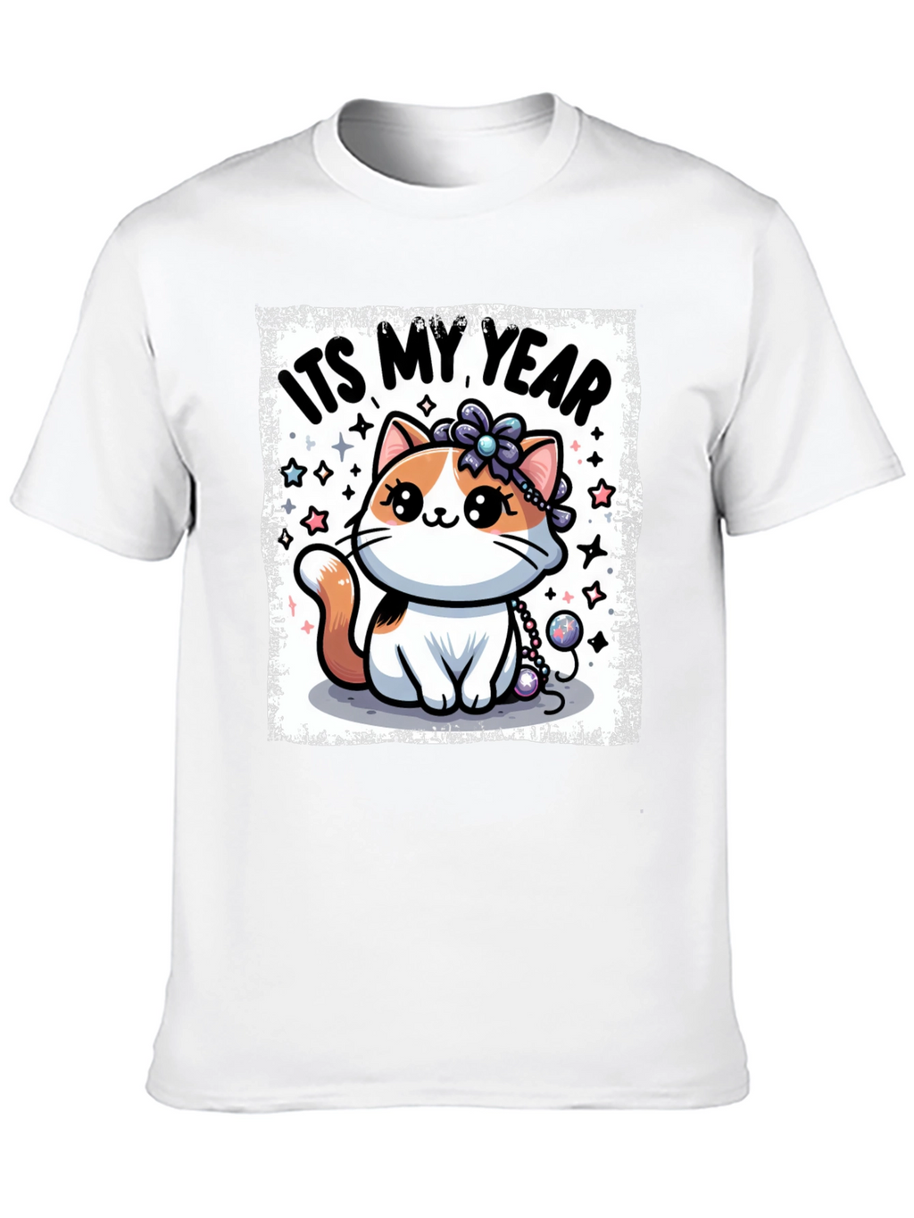 Cute Kitten Its My Year Black T-Shirt