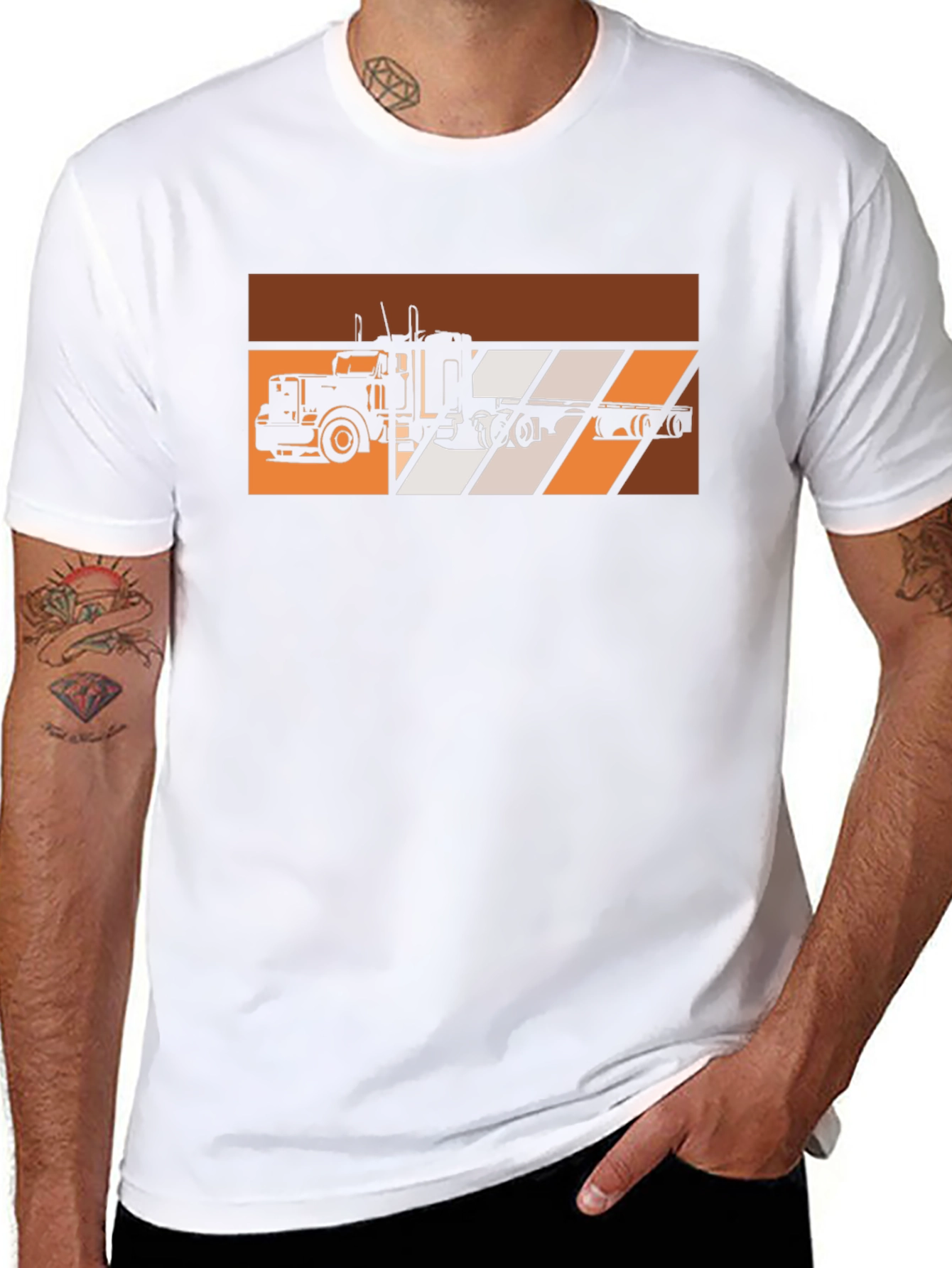 Retro Trucker T-Shirt - Black Graphic Tee