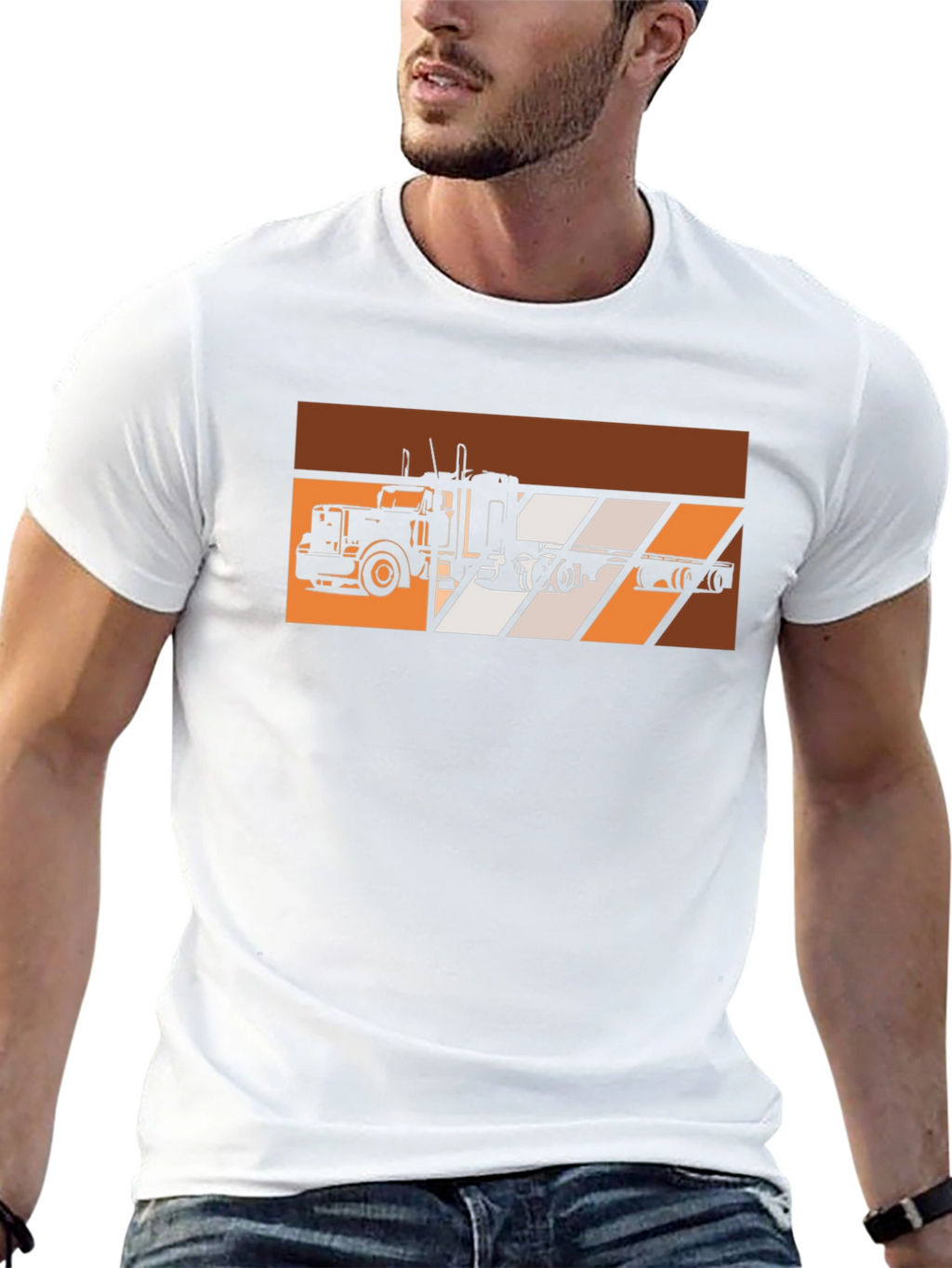 Retro Trucker T-Shirt - Black Graphic Tee
