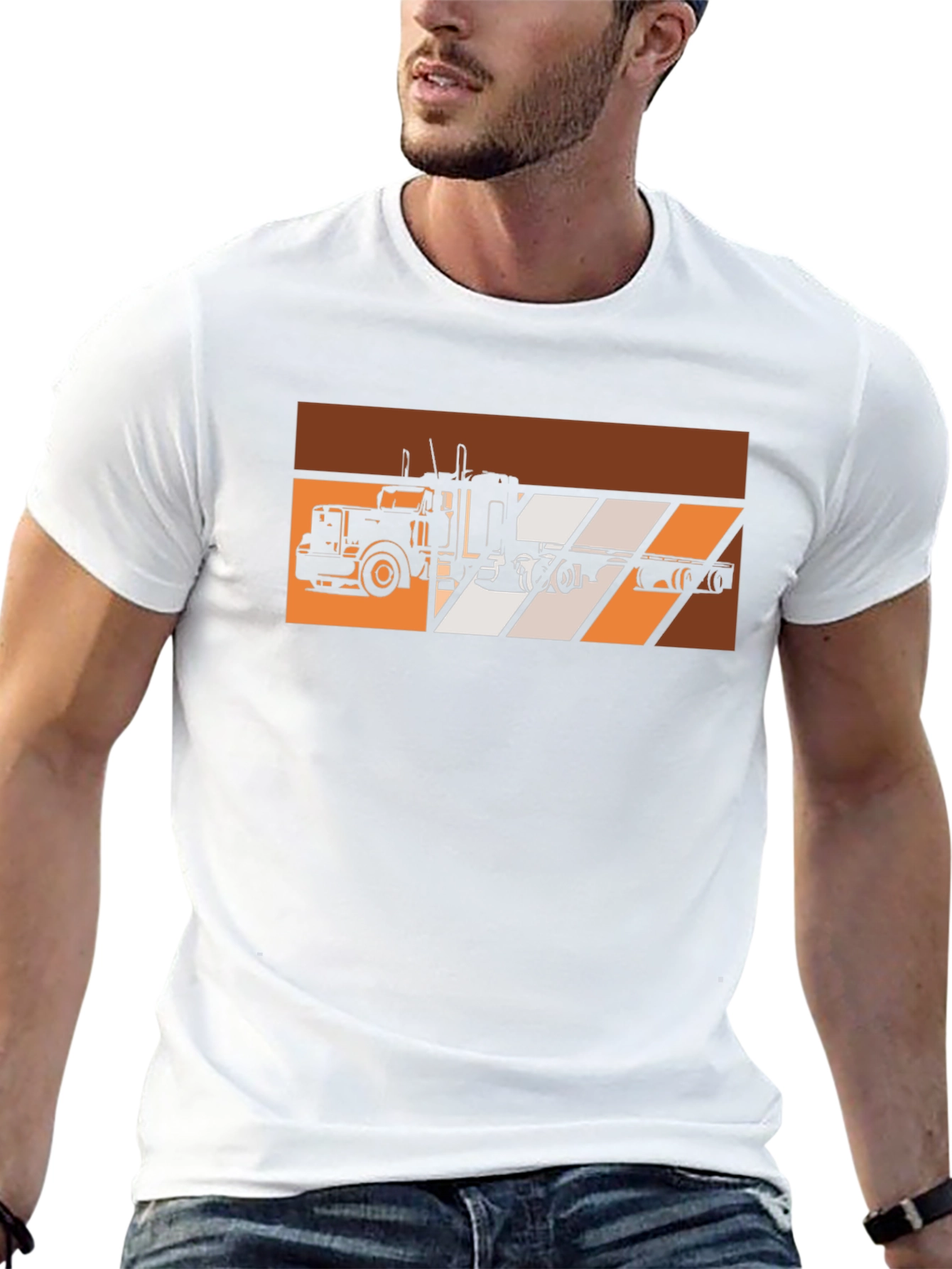 Retro Trucker T-Shirt - Black Graphic Tee