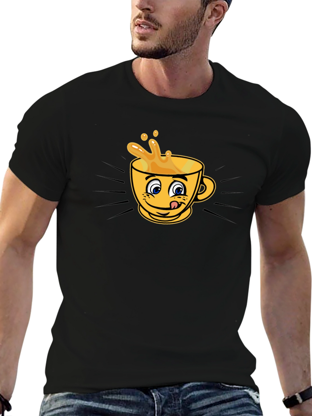 Funny Coffee Cup Graphic T-Shirt