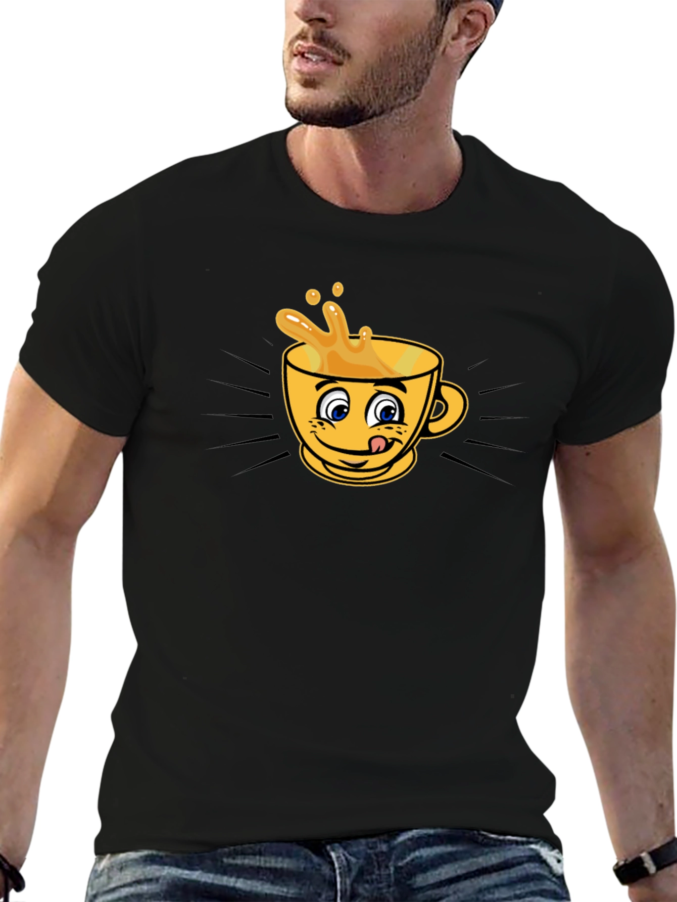 Funny Coffee Cup Graphic T-Shirt