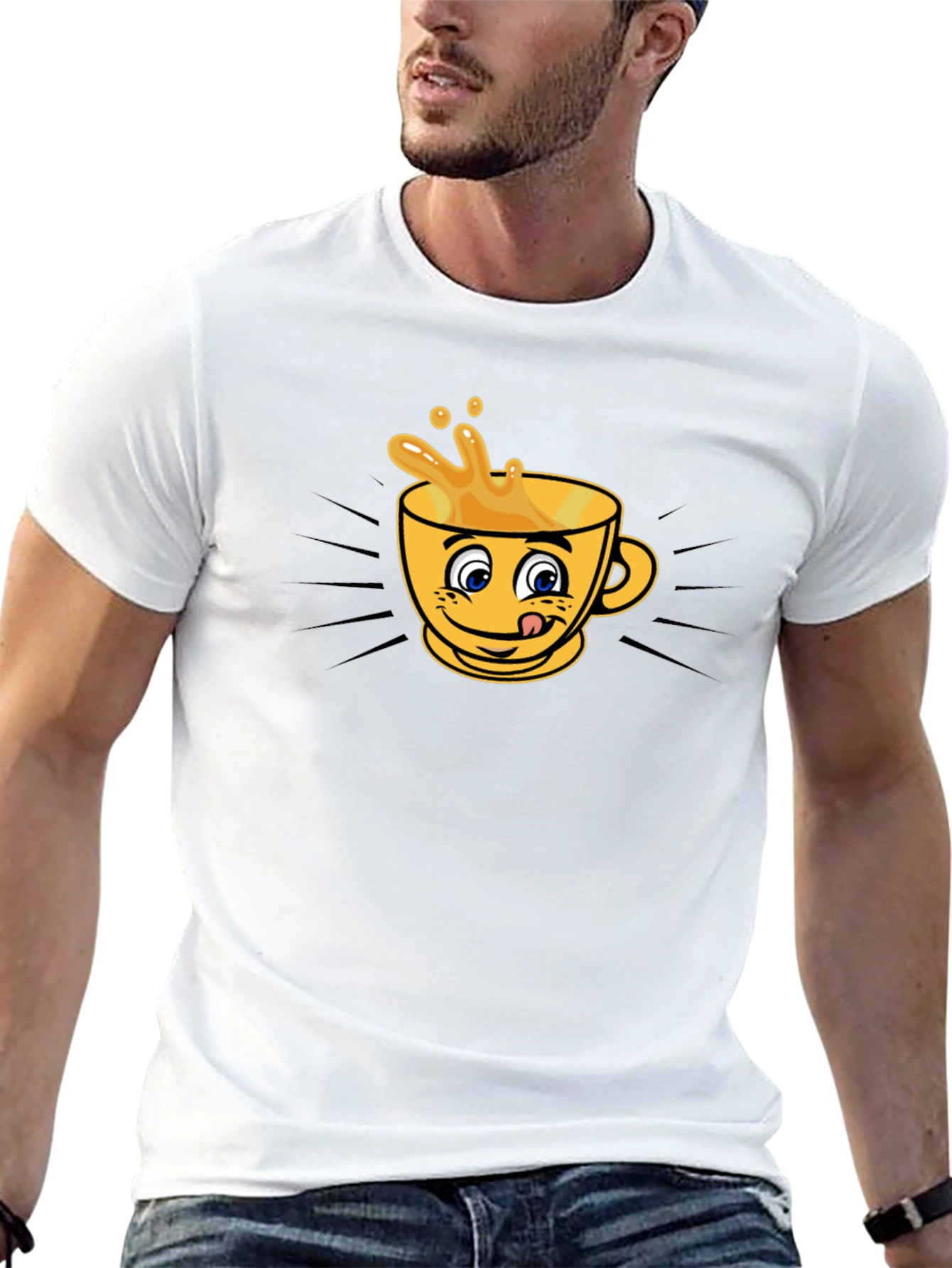 Funny Coffee Cup Graphic T-Shirt