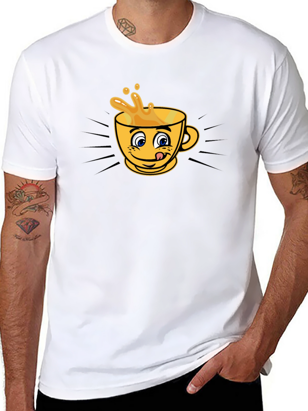 Funny Coffee Cup Graphic T-Shirt