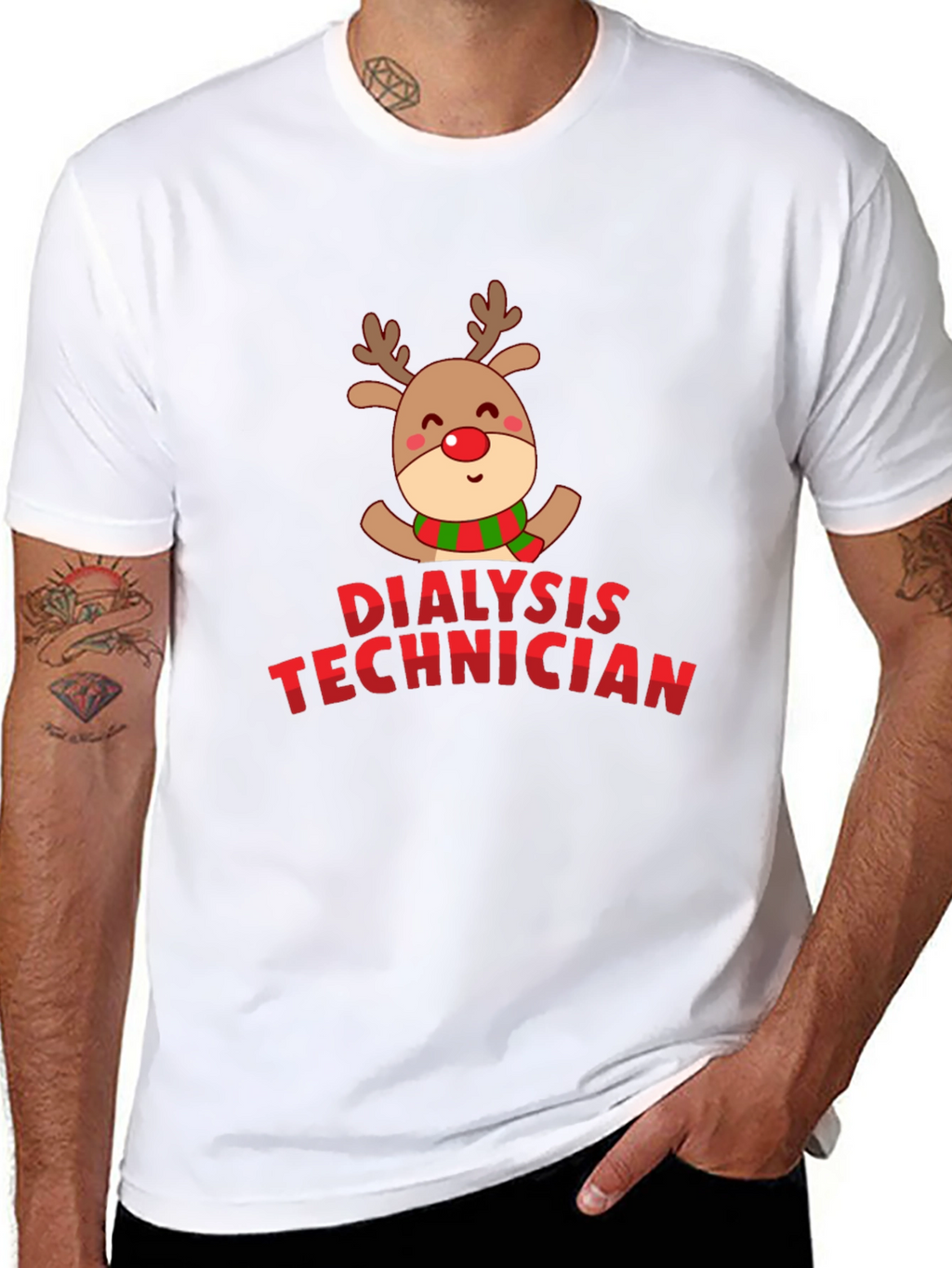 Christmas Dialysis Technician Reindeer T-Shirt