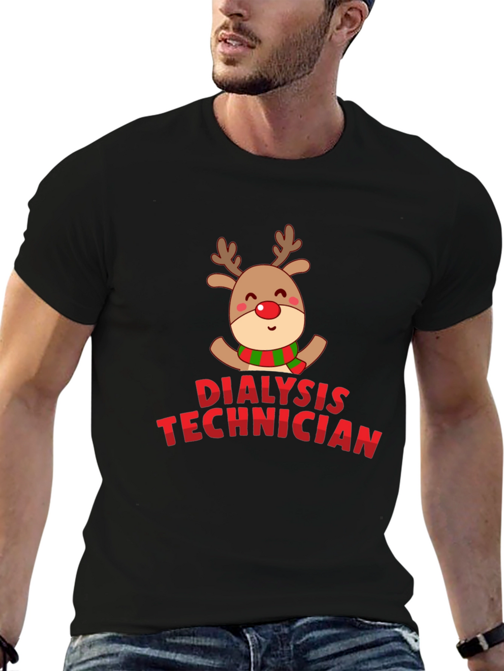 Christmas Dialysis Technician Reindeer T-Shirt