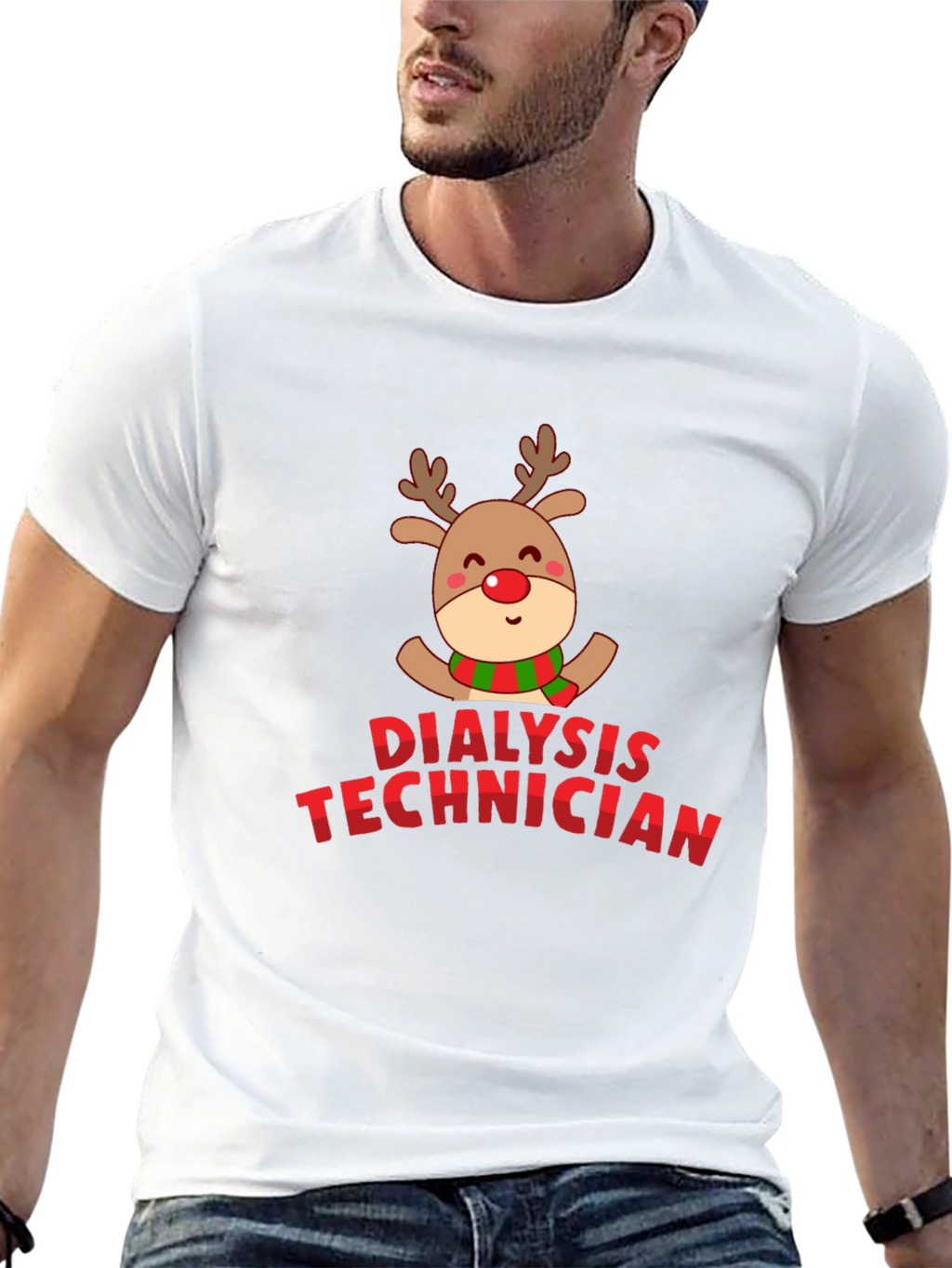 Christmas Dialysis Technician Reindeer T-Shirt