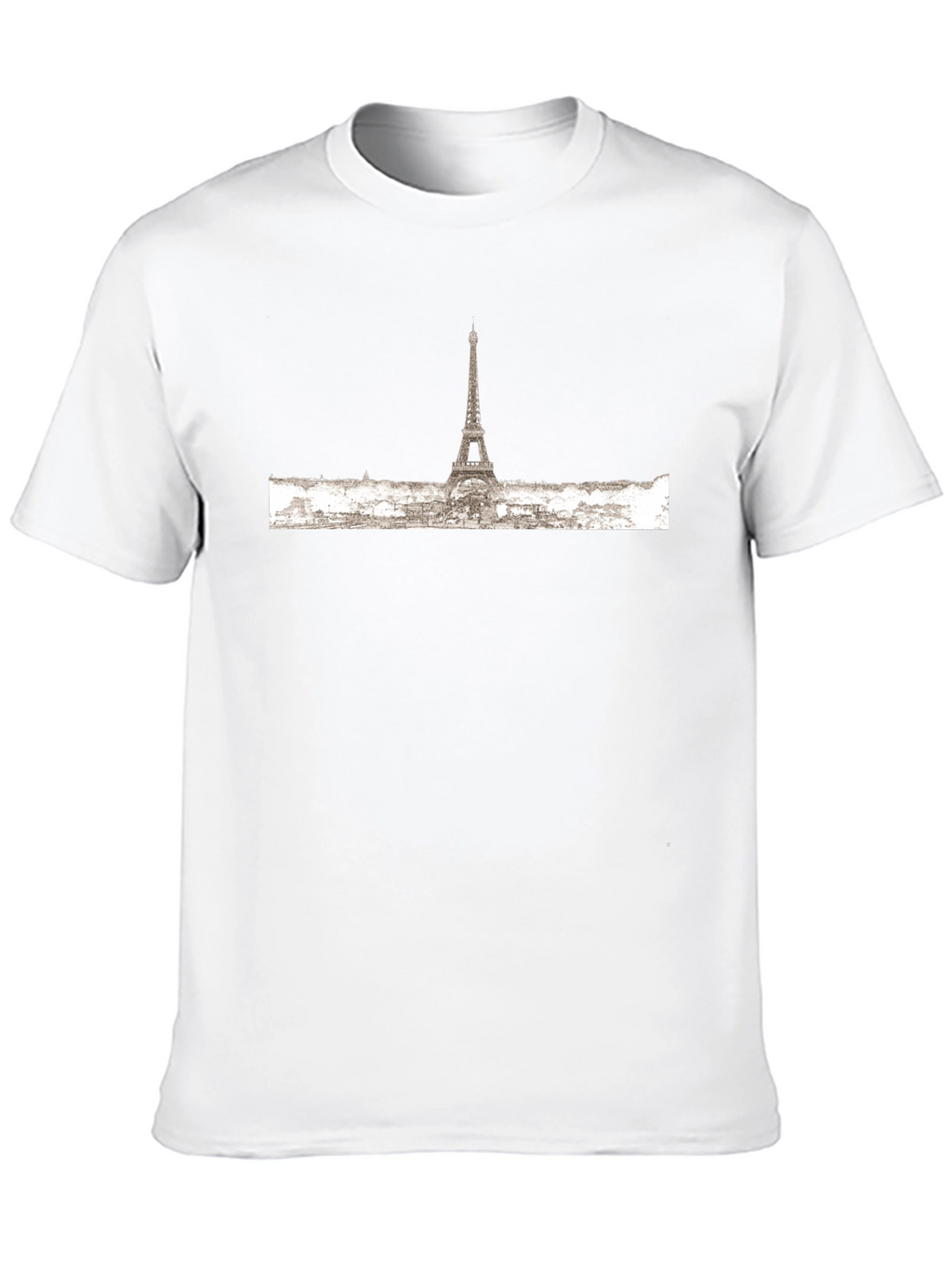 Paris Skyline Graphic Tee - Black Cotton T-Shirt