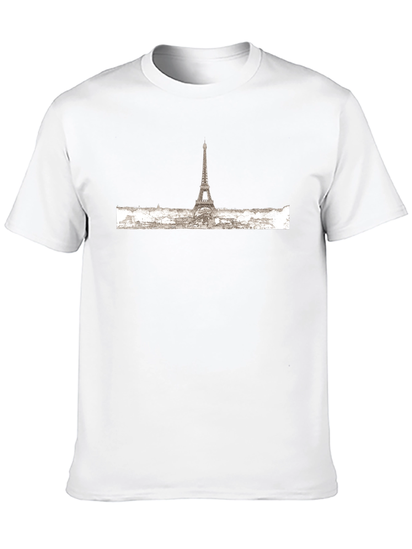 Paris Skyline Graphic Tee - Black Cotton T-Shirt