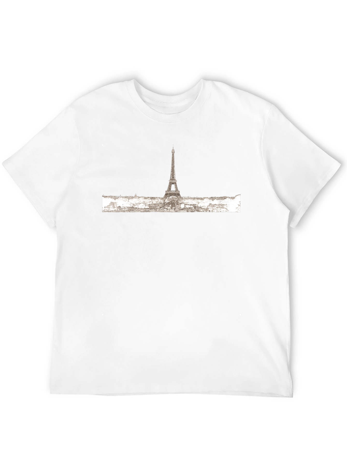 Paris Skyline Graphic Tee - Black Cotton T-Shirt