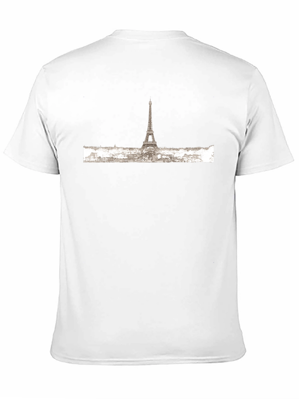 Paris Skyline Graphic Tee - Black Cotton T-Shirt