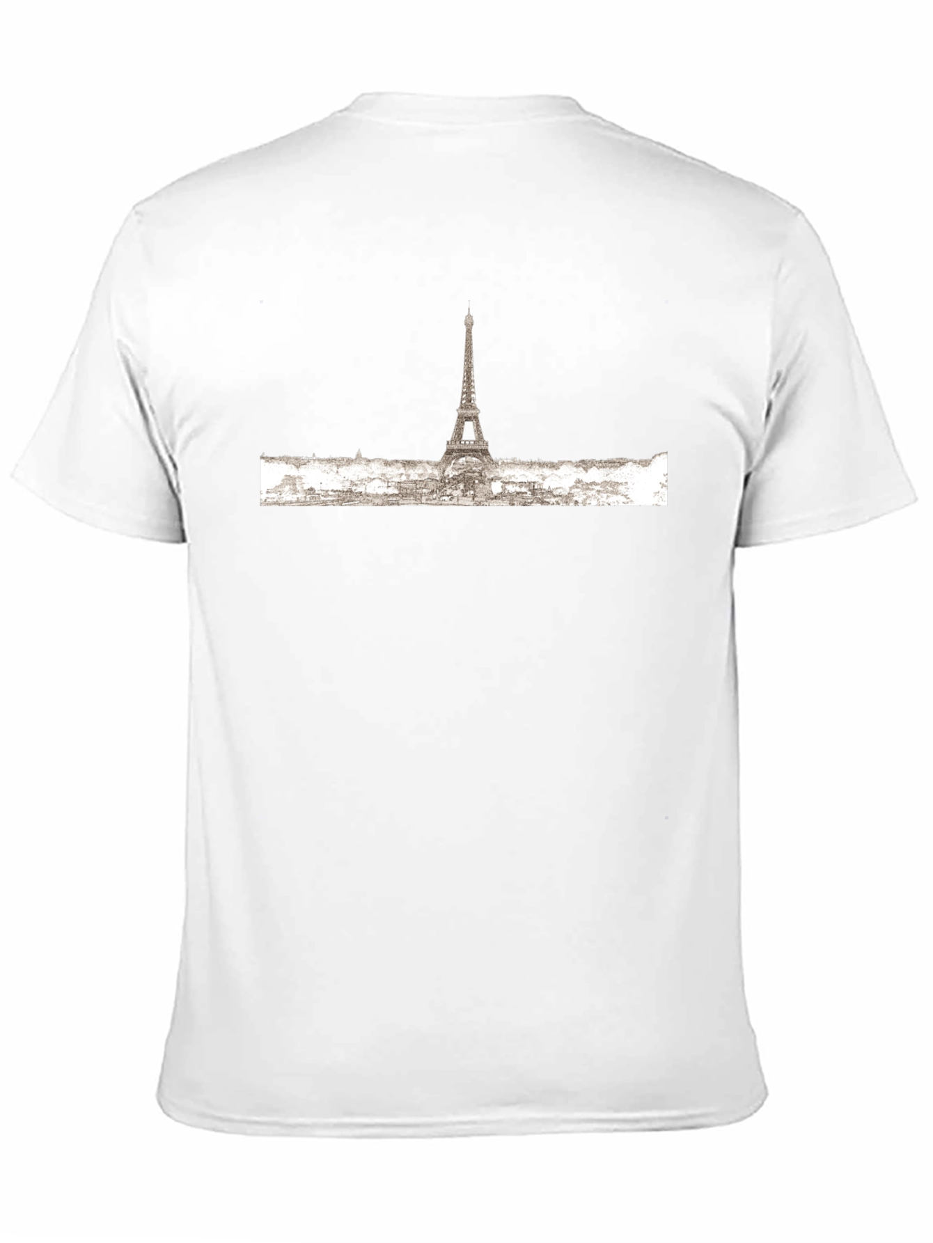 Paris Skyline Graphic Tee - Black Cotton T-Shirt