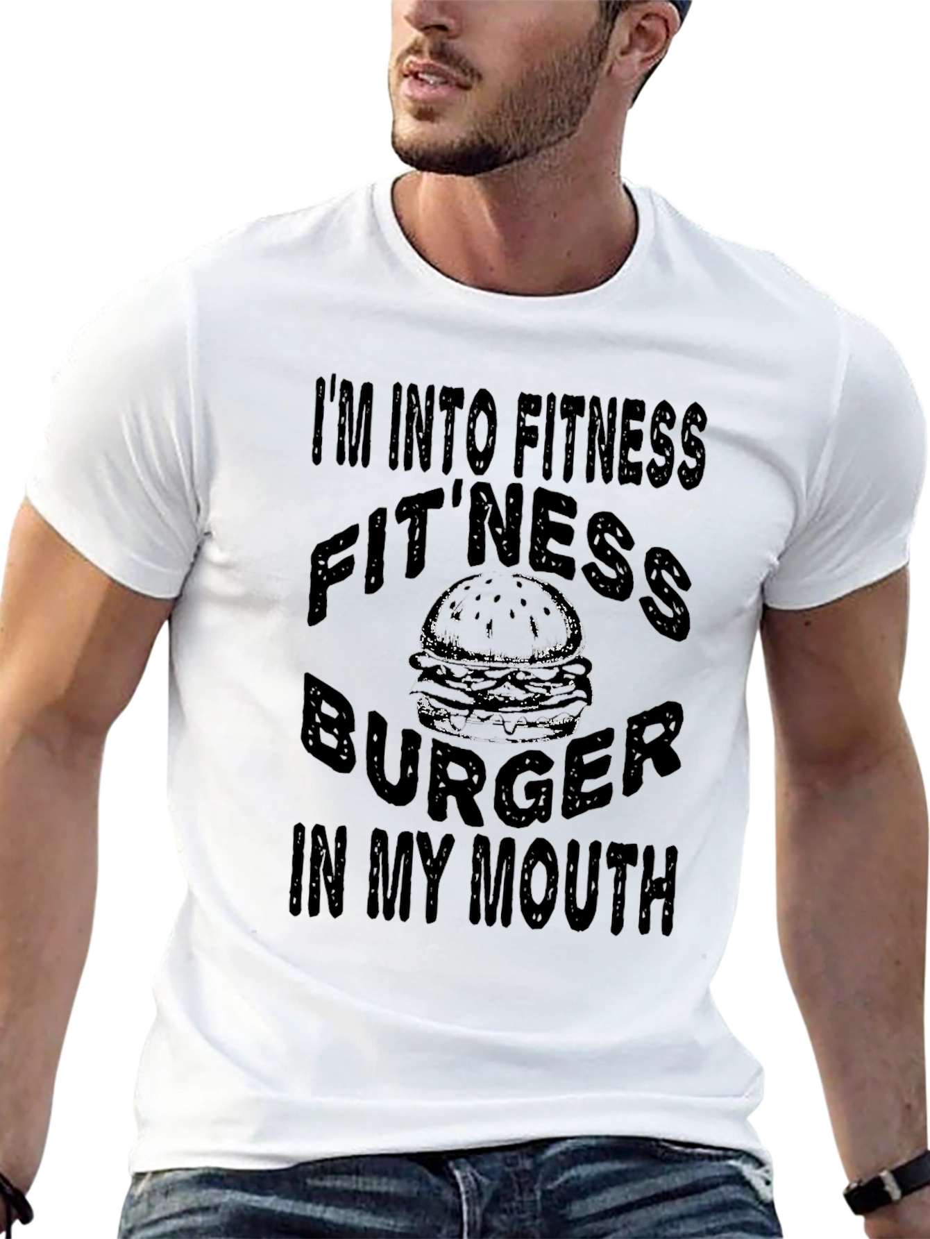 Fitness Burger T-Shirt: Funny Foodie Gym Tee