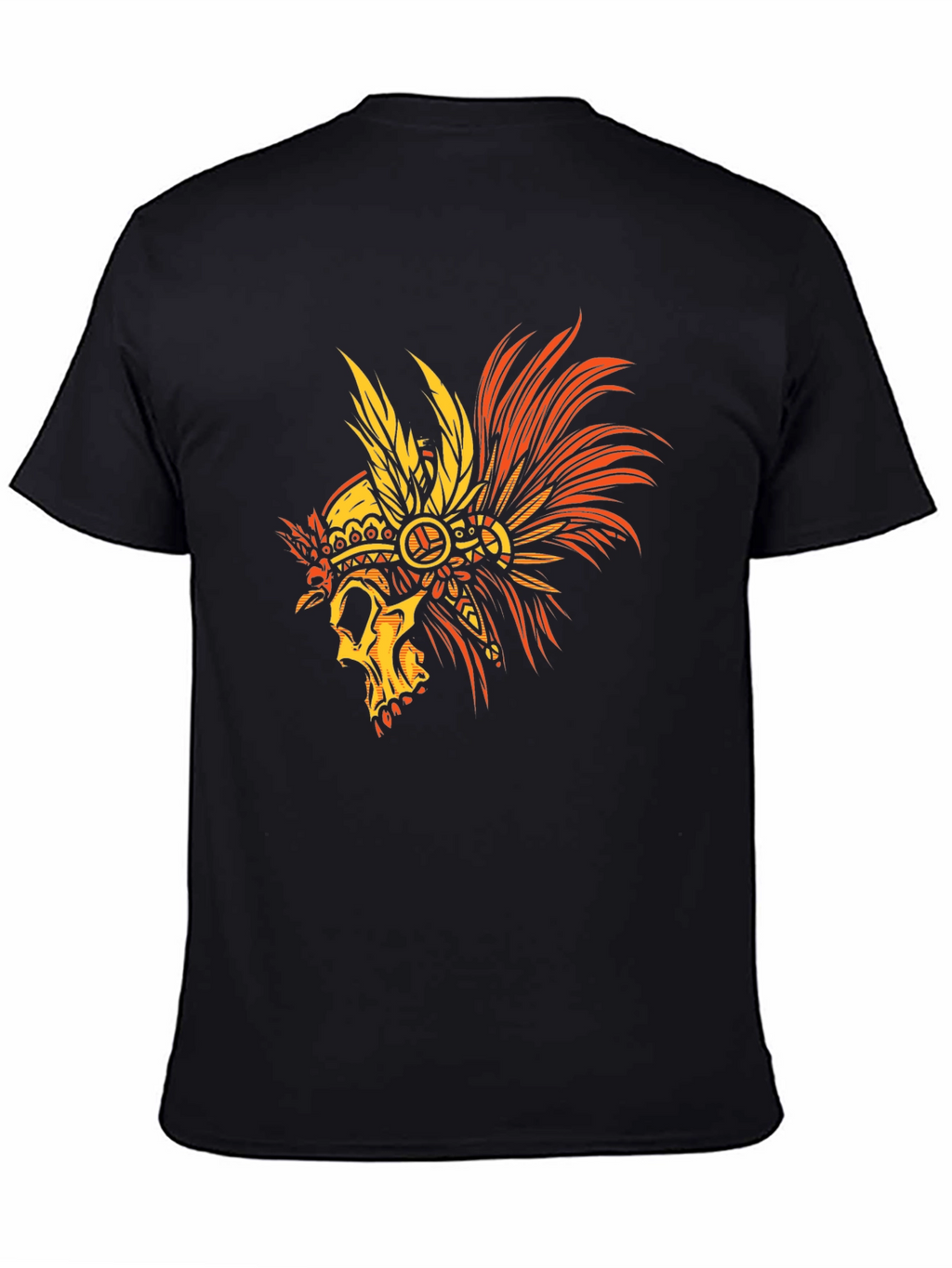 Skull Headdress Graphic Tee - Mens Black T-Shirt