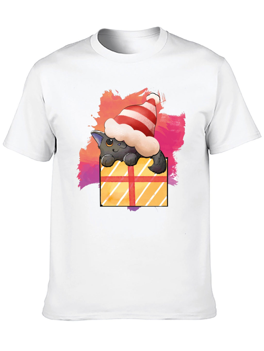 Festive Cat in a Gift Box T-Shirt