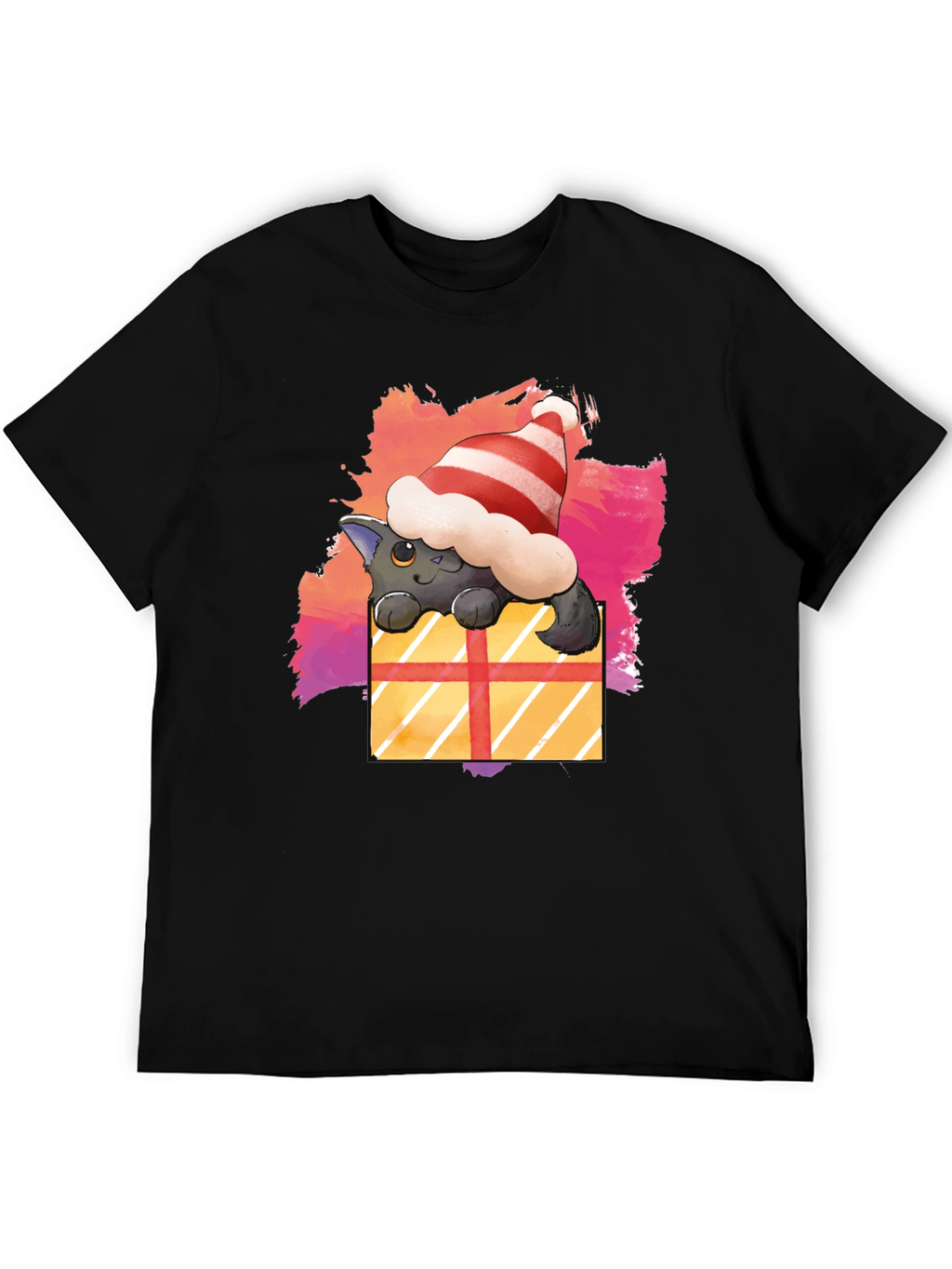 Festive Cat in a Gift Box T-Shirt