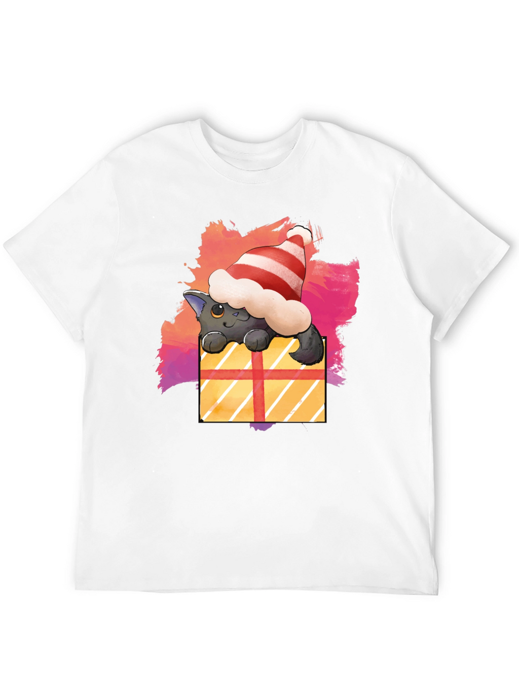 Festive Cat in a Gift Box T-Shirt