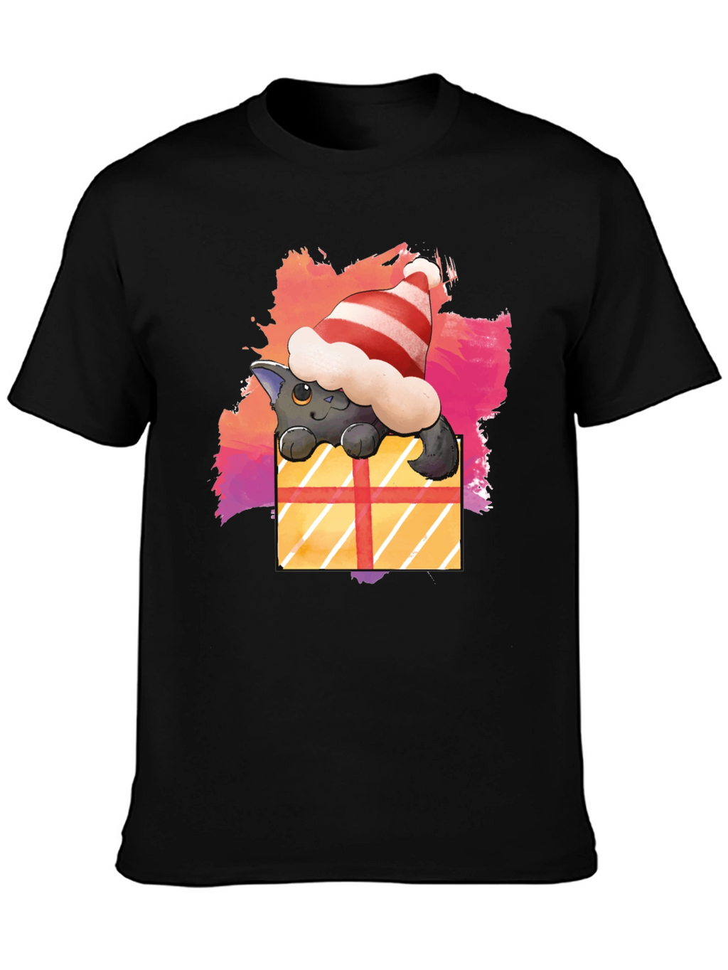 Festive Cat in a Gift Box T-Shirt