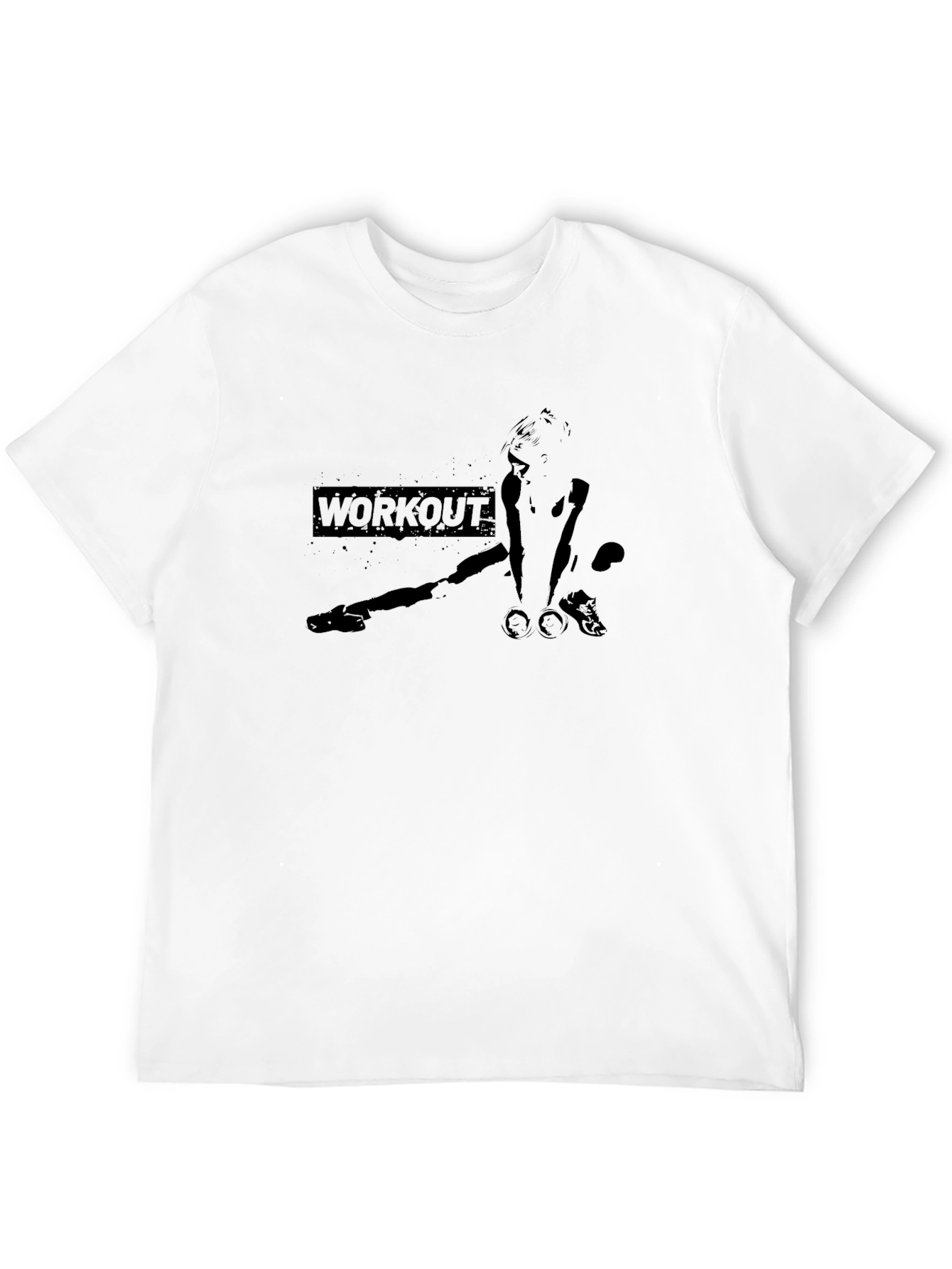 Workout Graphic T-Shirt - Black Fitness Tee