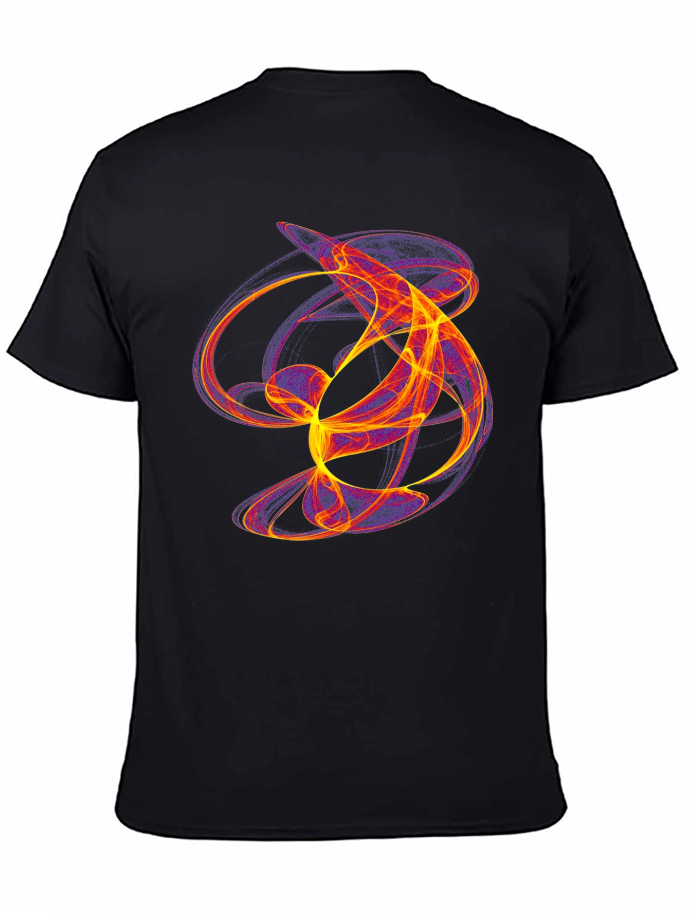 Abstract Flame Graphic Black T-Shirt