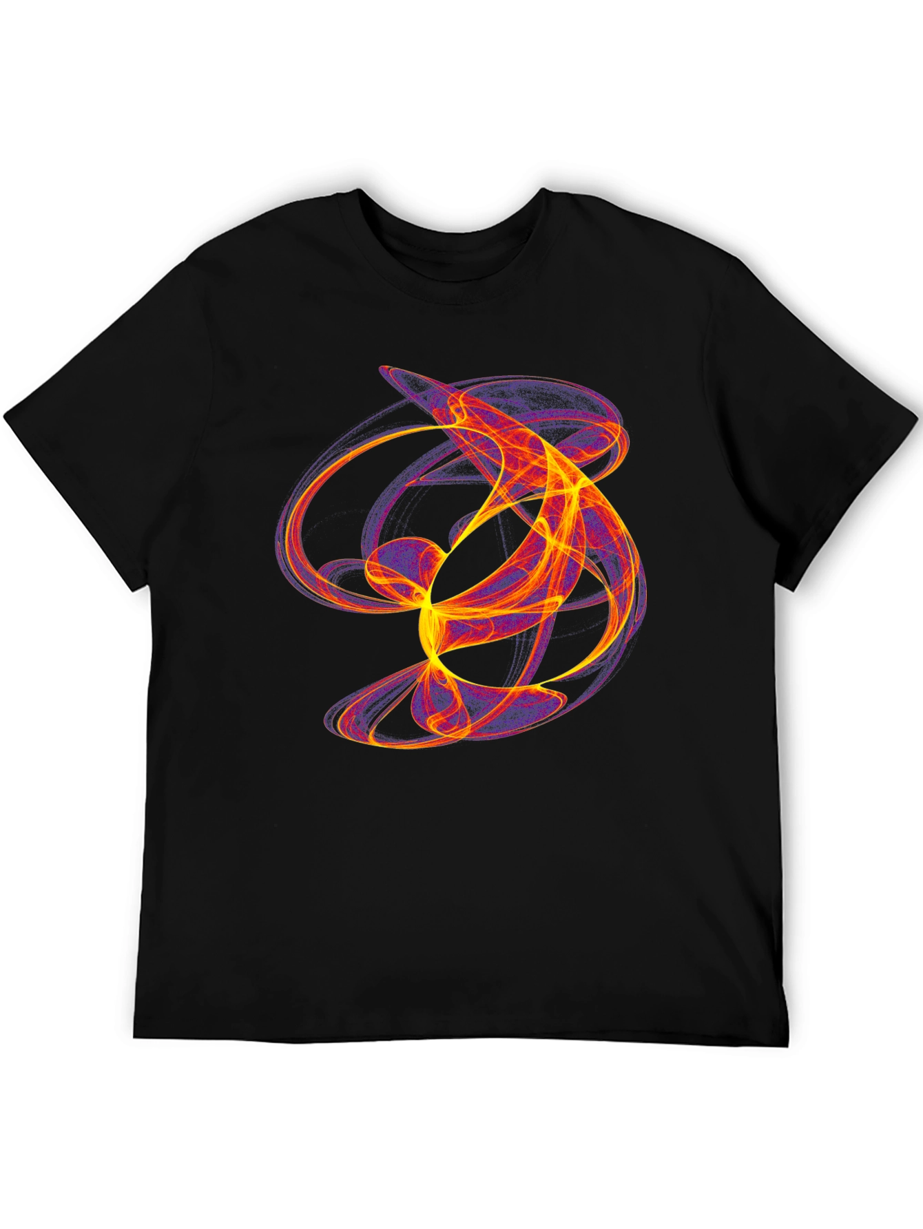 Abstract Flame Graphic Black T-Shirt
