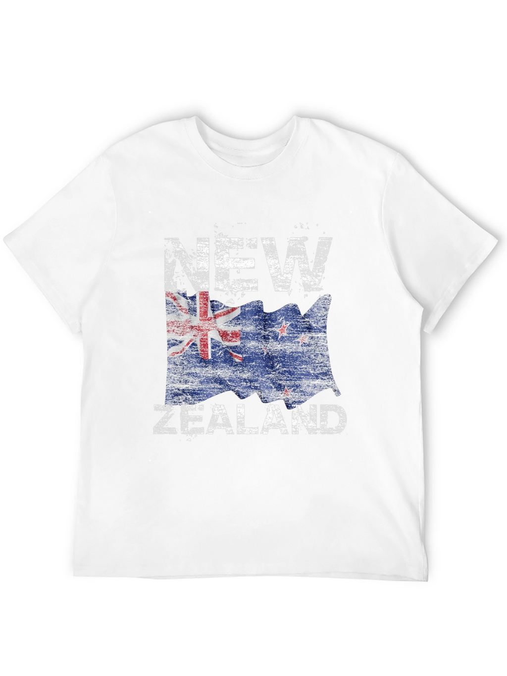 New Zealand Flag Graphic Print Black T-Shirt