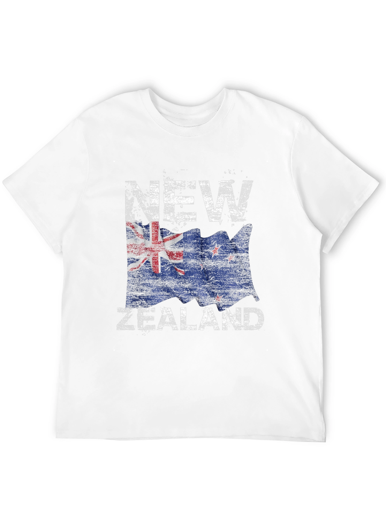 New Zealand Flag Graphic Print Black T-Shirt