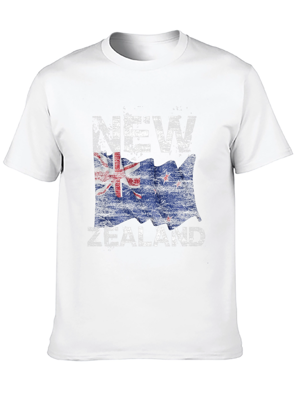 New Zealand Flag Graphic Print Black T-Shirt
