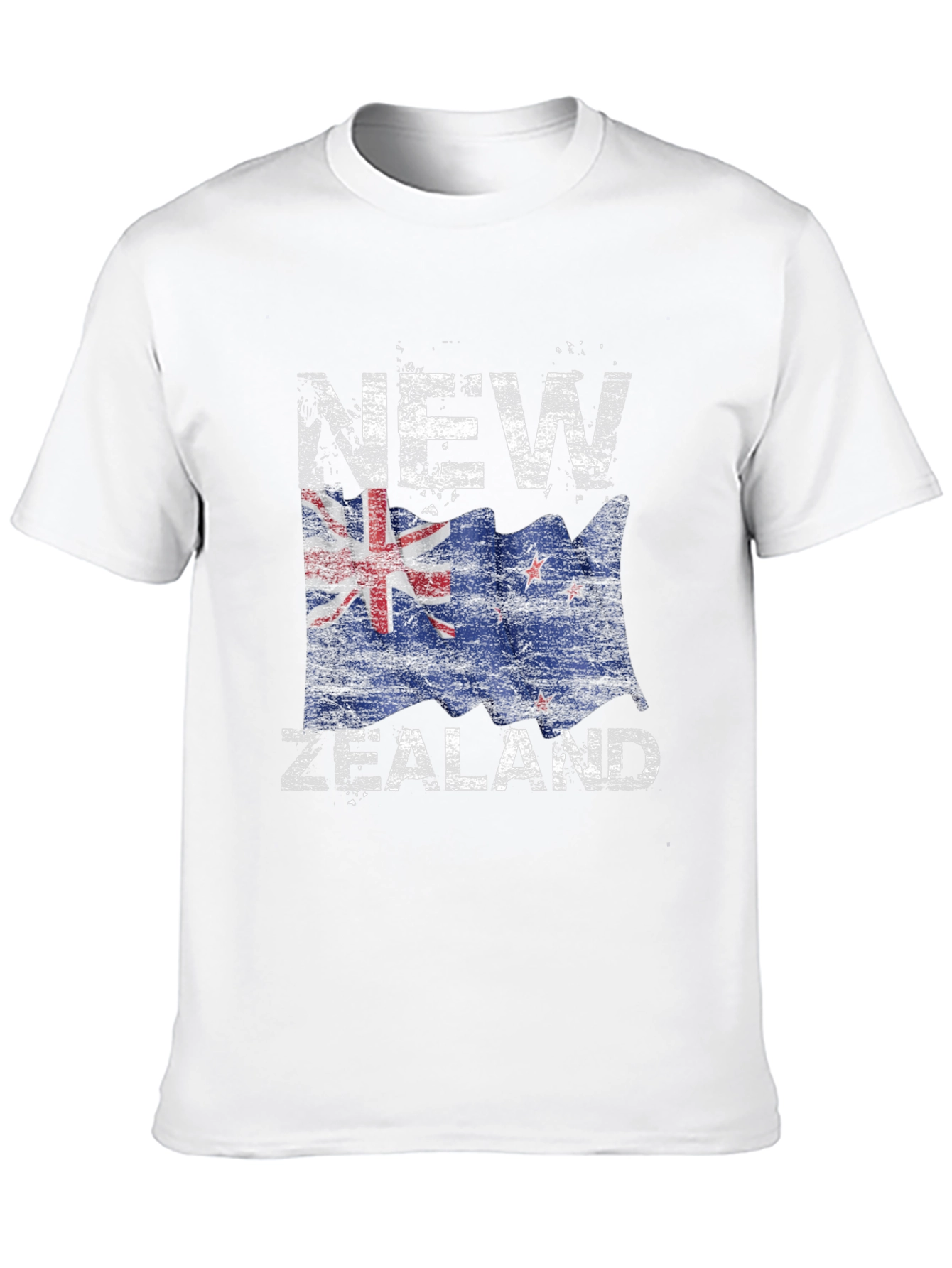 New Zealand Flag Graphic Print Black T-Shirt