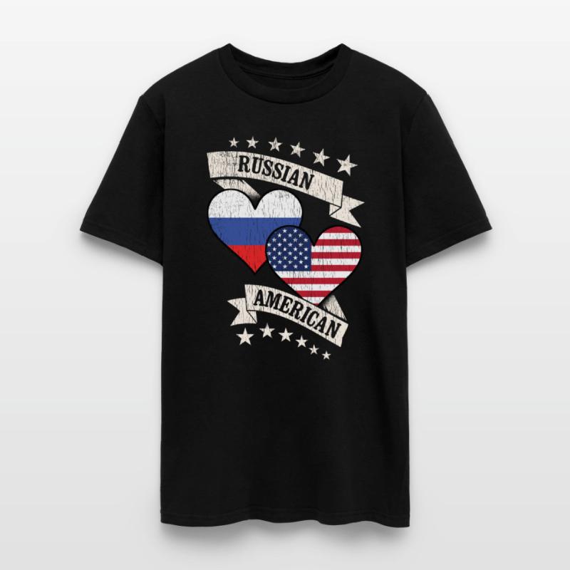 Russian American Heart Flags Russia America