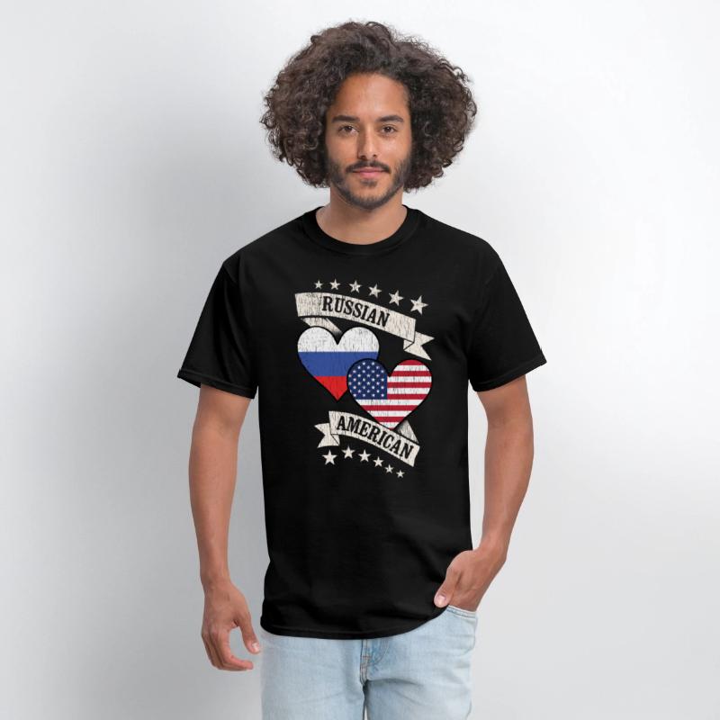 Russian American Heart Flags Russia America