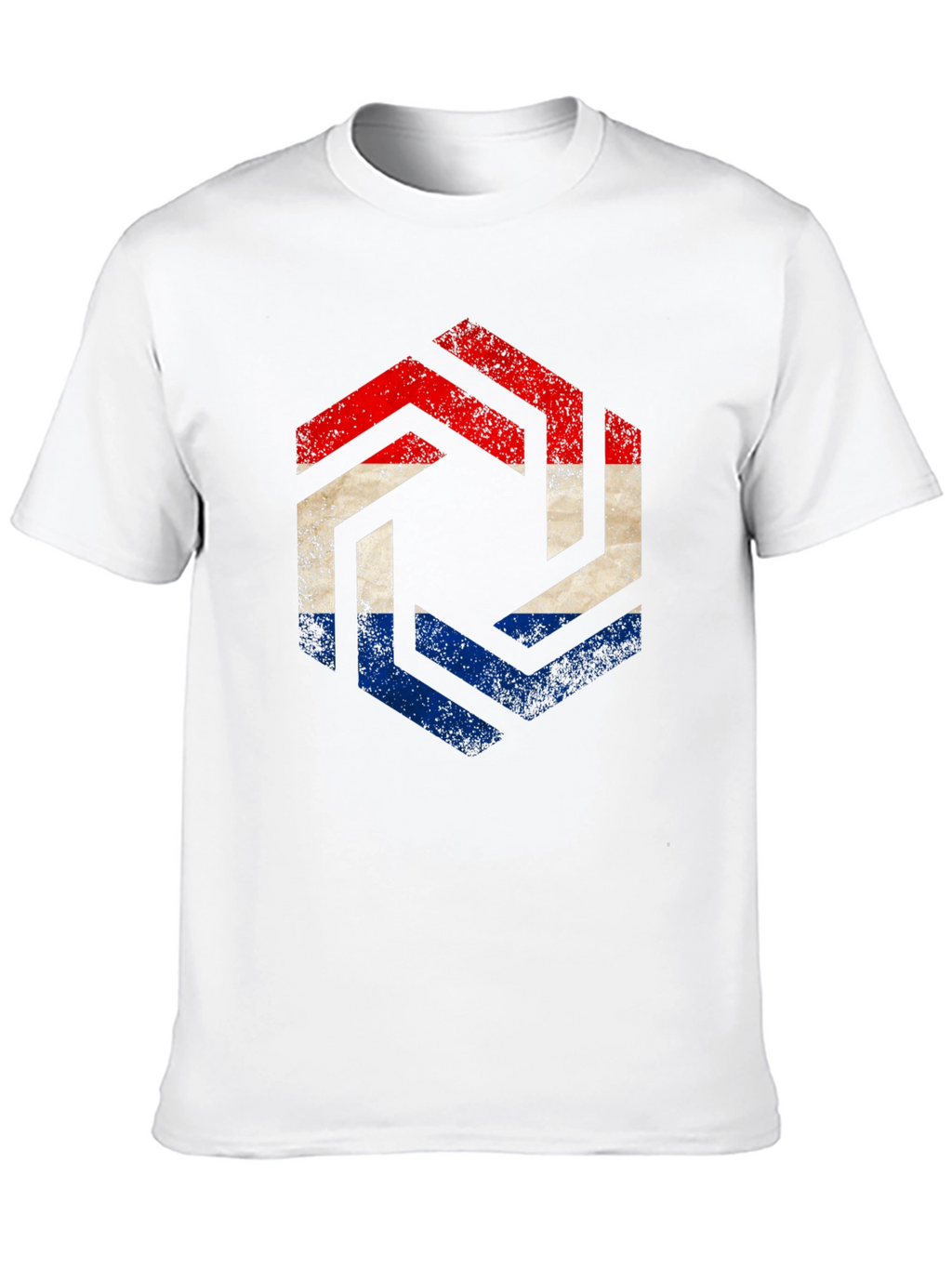Netherlands Flag Hexagon T-Shirt - Distressed Print