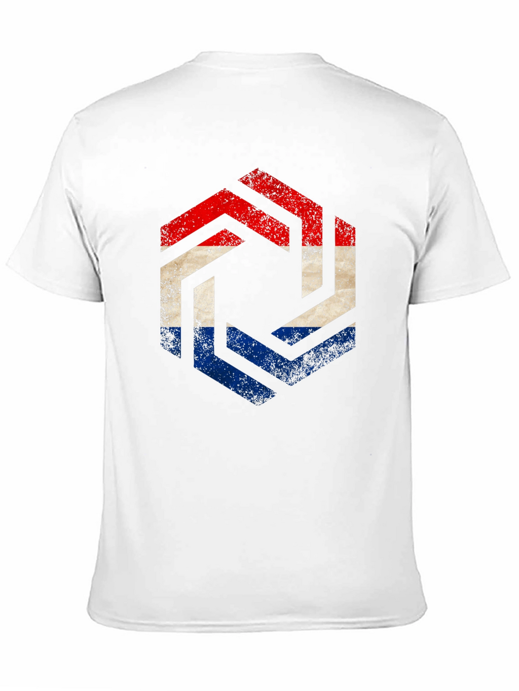 Netherlands Flag Hexagon T-Shirt - Distressed Print