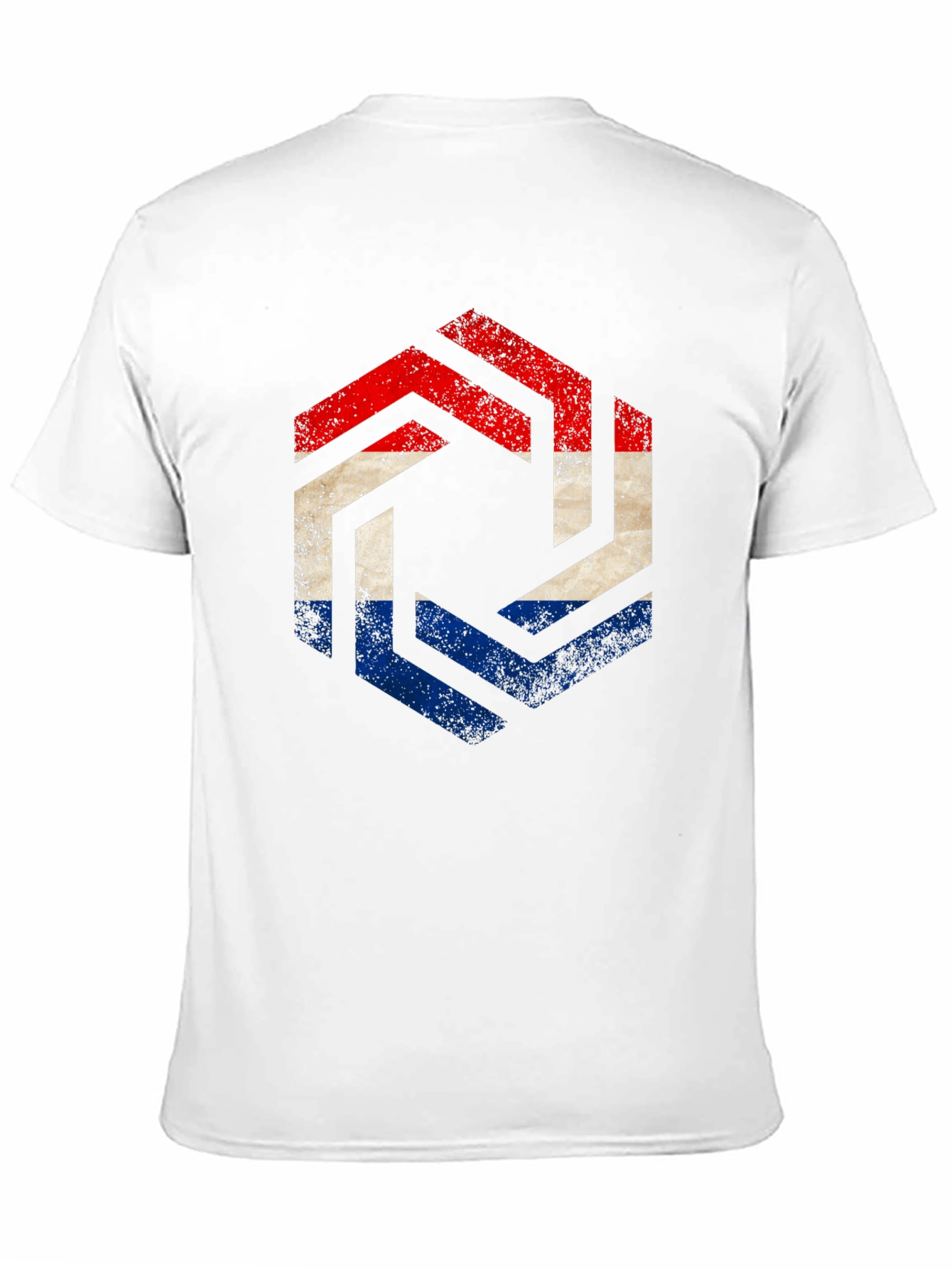 Netherlands Flag Hexagon T-Shirt - Distressed Print