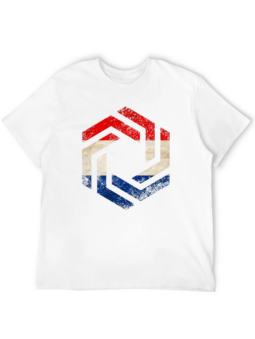 Netherlands Flag Hexagon T-Shirt - Distressed Print