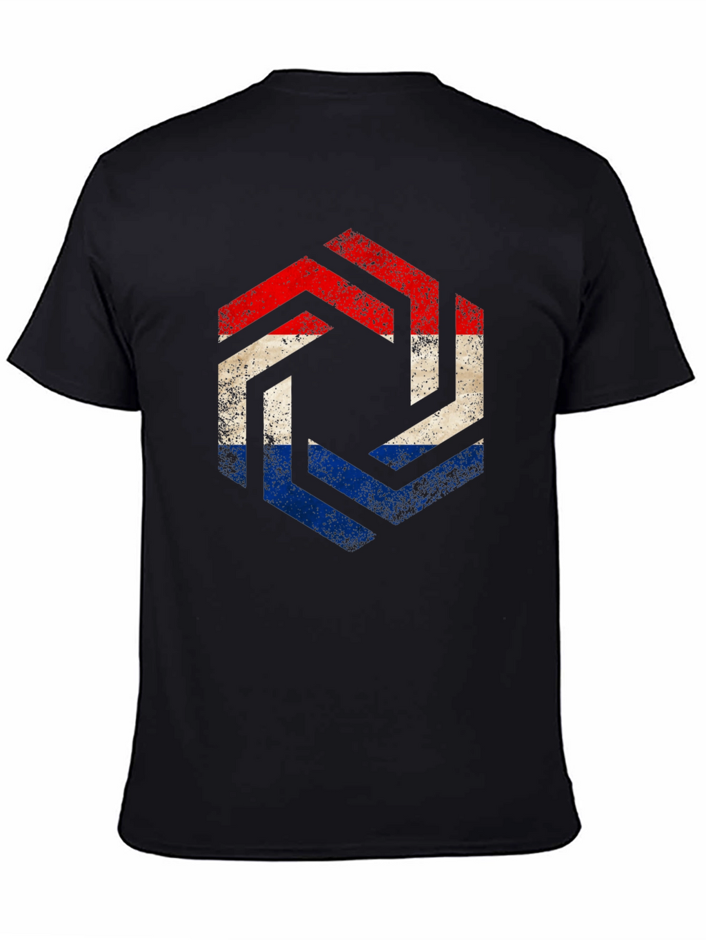 Netherlands Flag Hexagon T-Shirt - Distressed Print