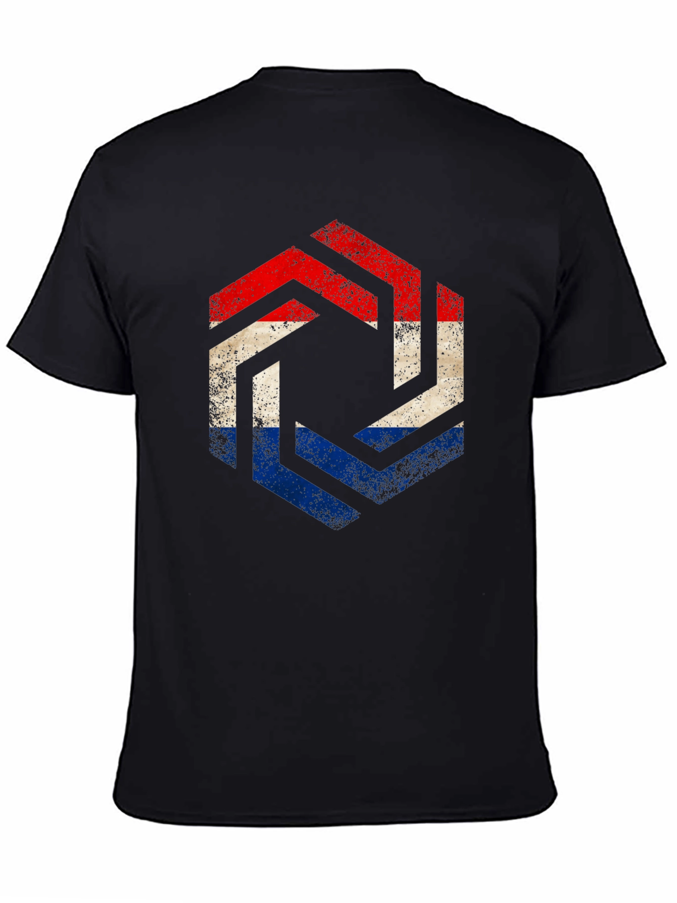 Netherlands Flag Hexagon T-Shirt - Distressed Print