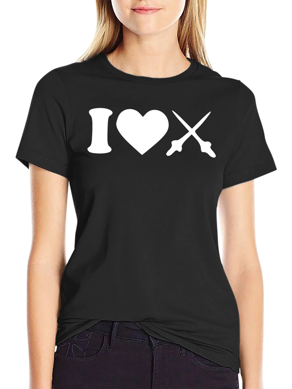 I Love Fencing T-Shirt - Black