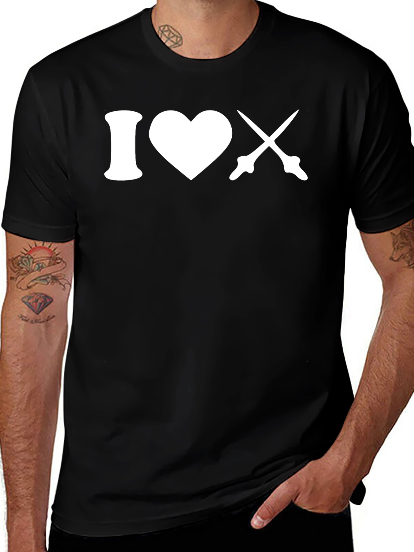 I Love Fencing T-Shirt - Black