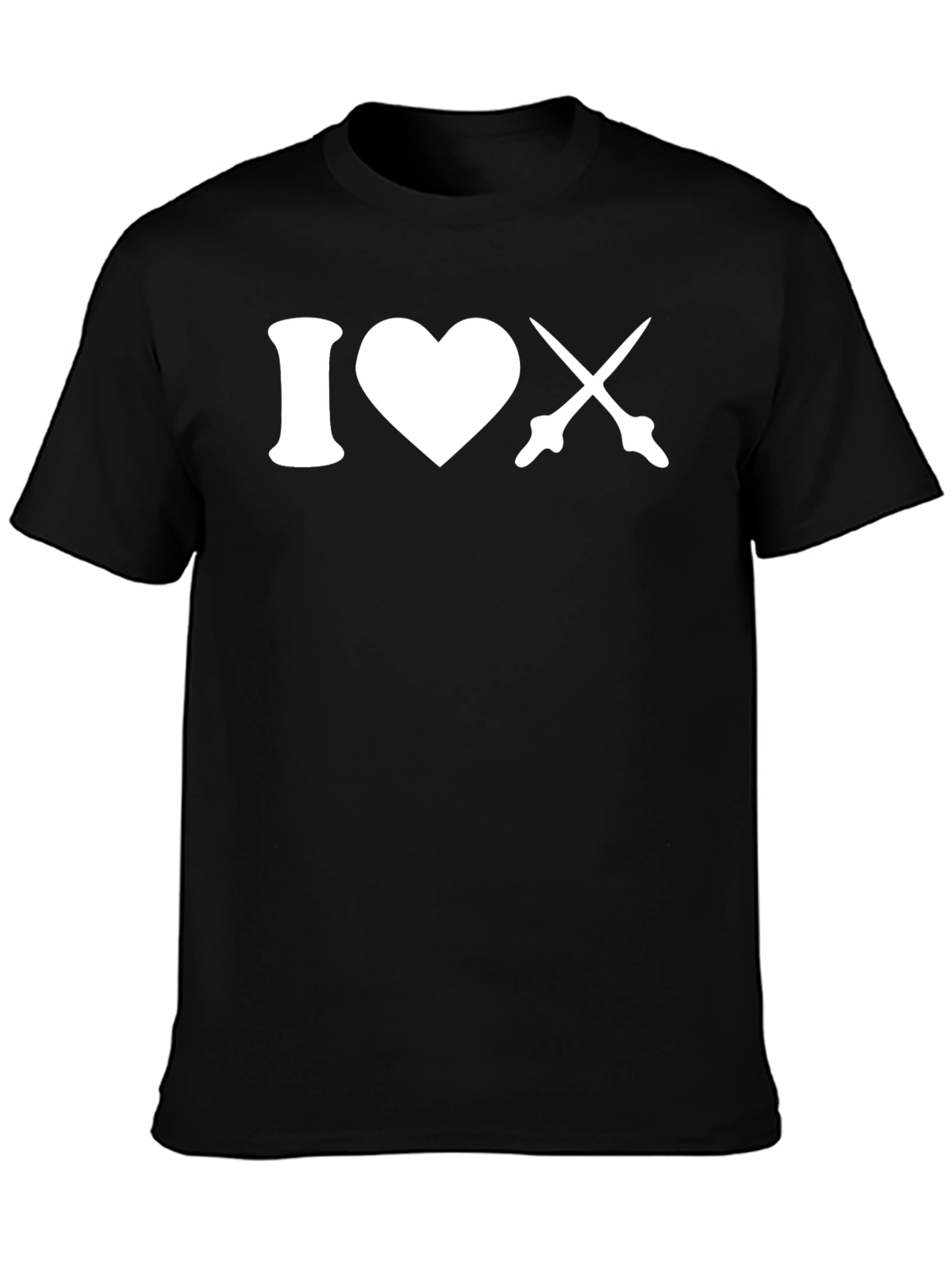I Love Fencing T-Shirt - Black