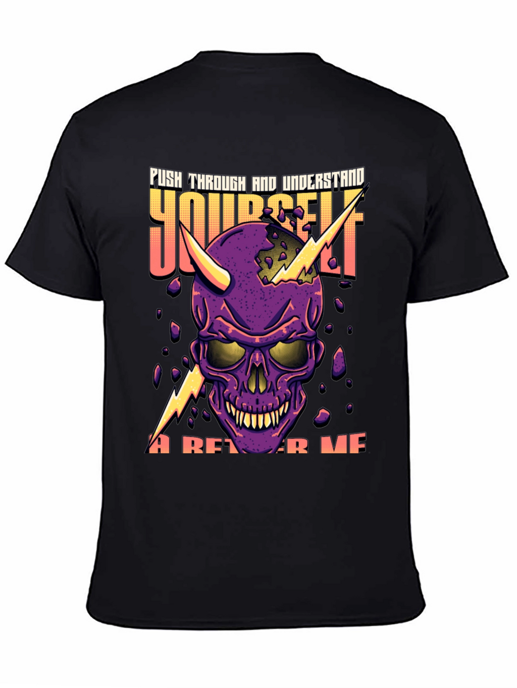 Push Through Yourself Skull Graphic Tee