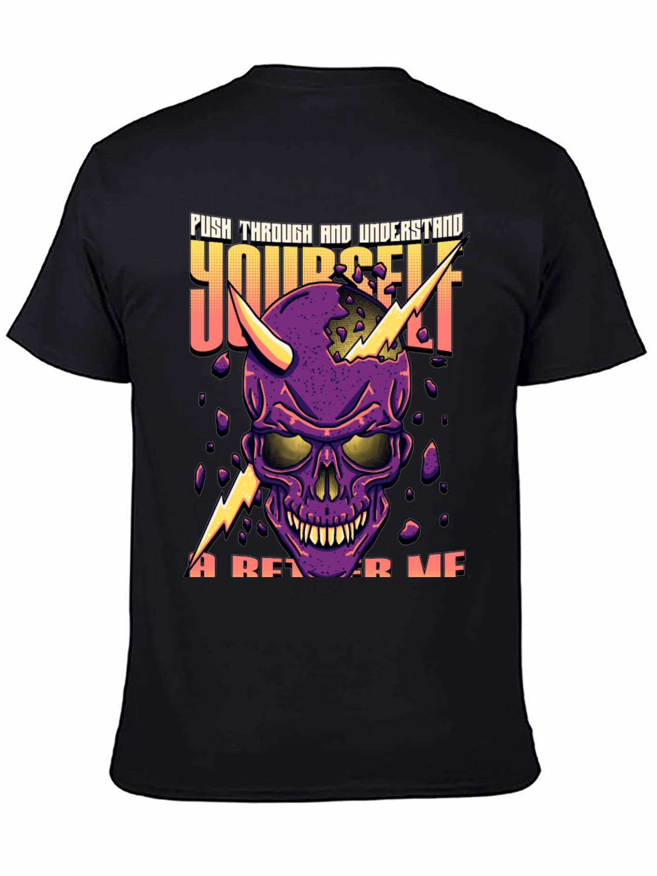 Push Through Yourself Skull Graphic Tee