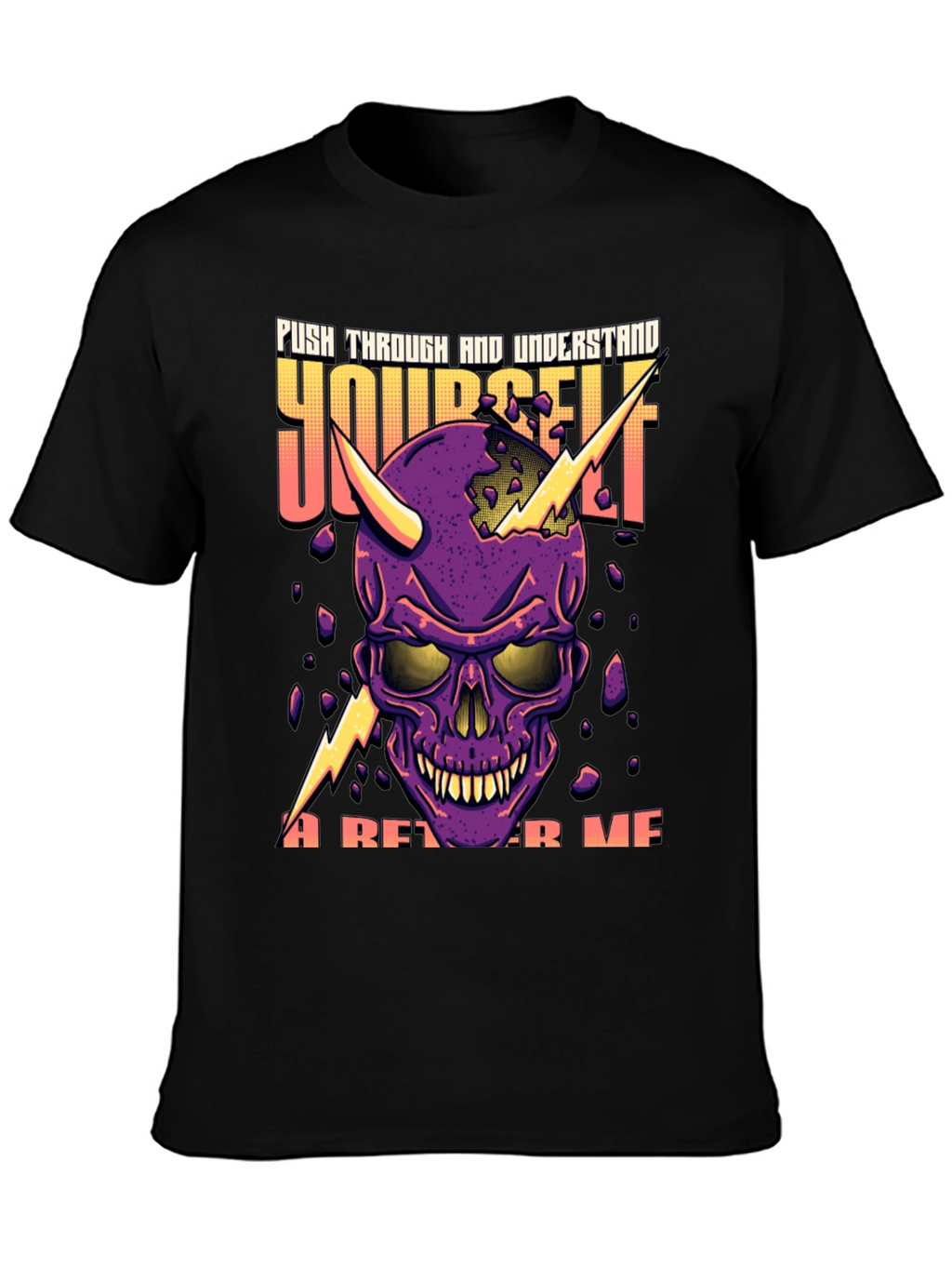 Push Through Yourself Skull Graphic Tee