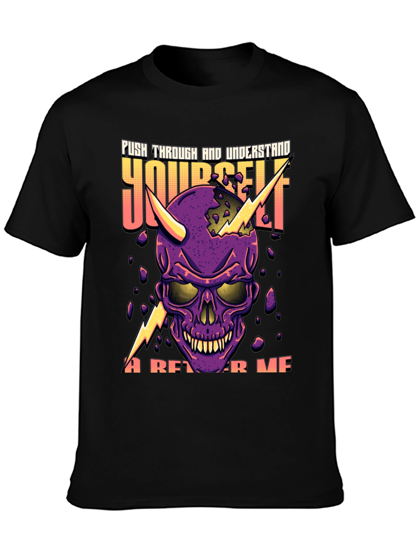 Push Through Yourself Skull Graphic Tee