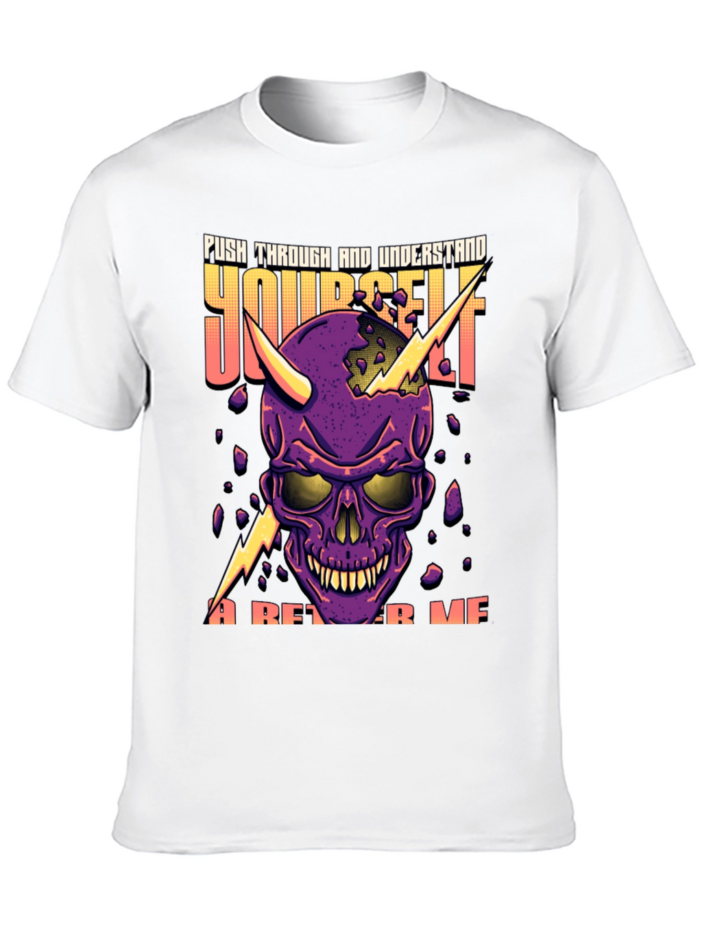 Push Through Yourself Skull Graphic Tee
