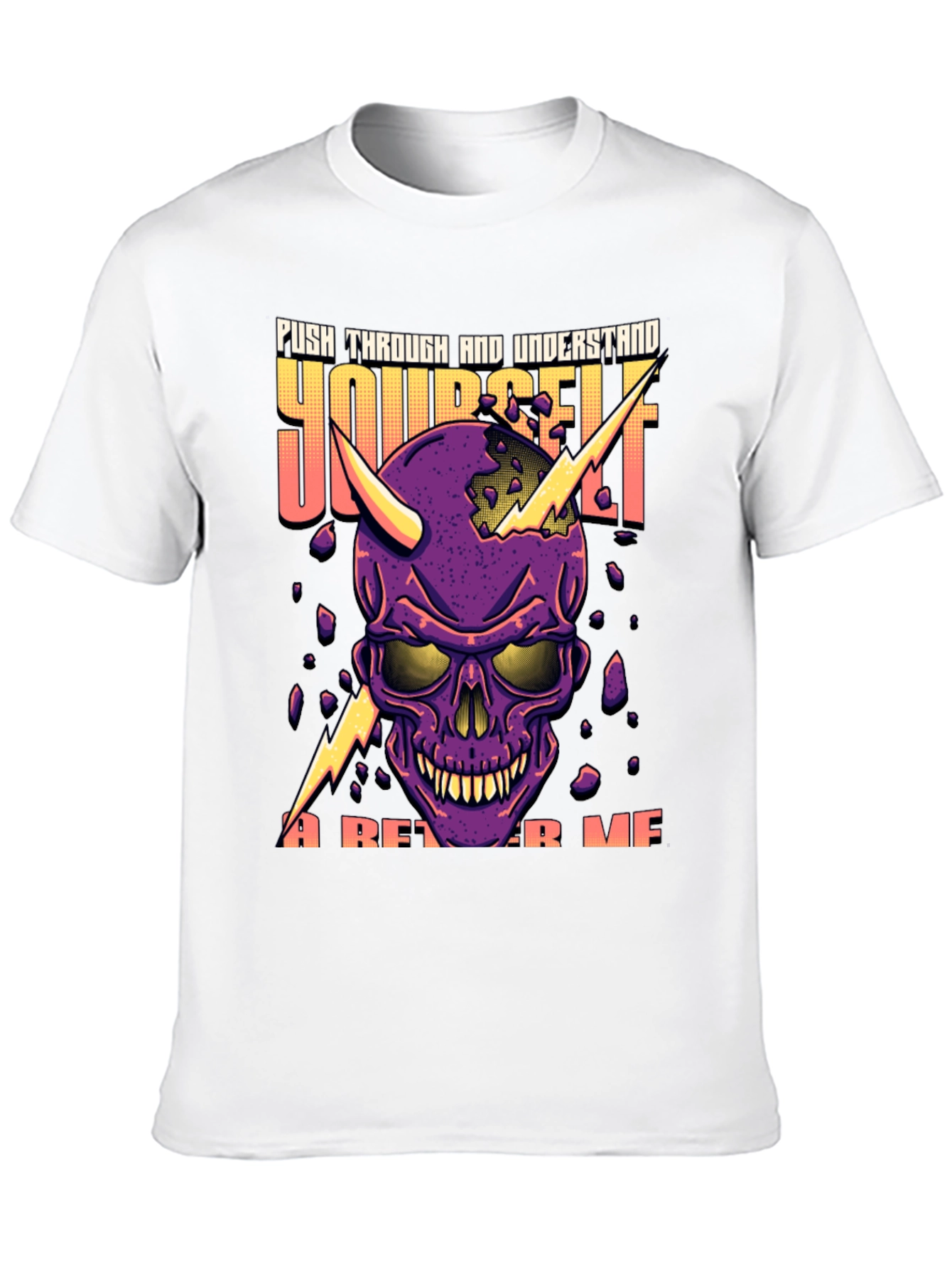 Push Through Yourself Skull Graphic Tee